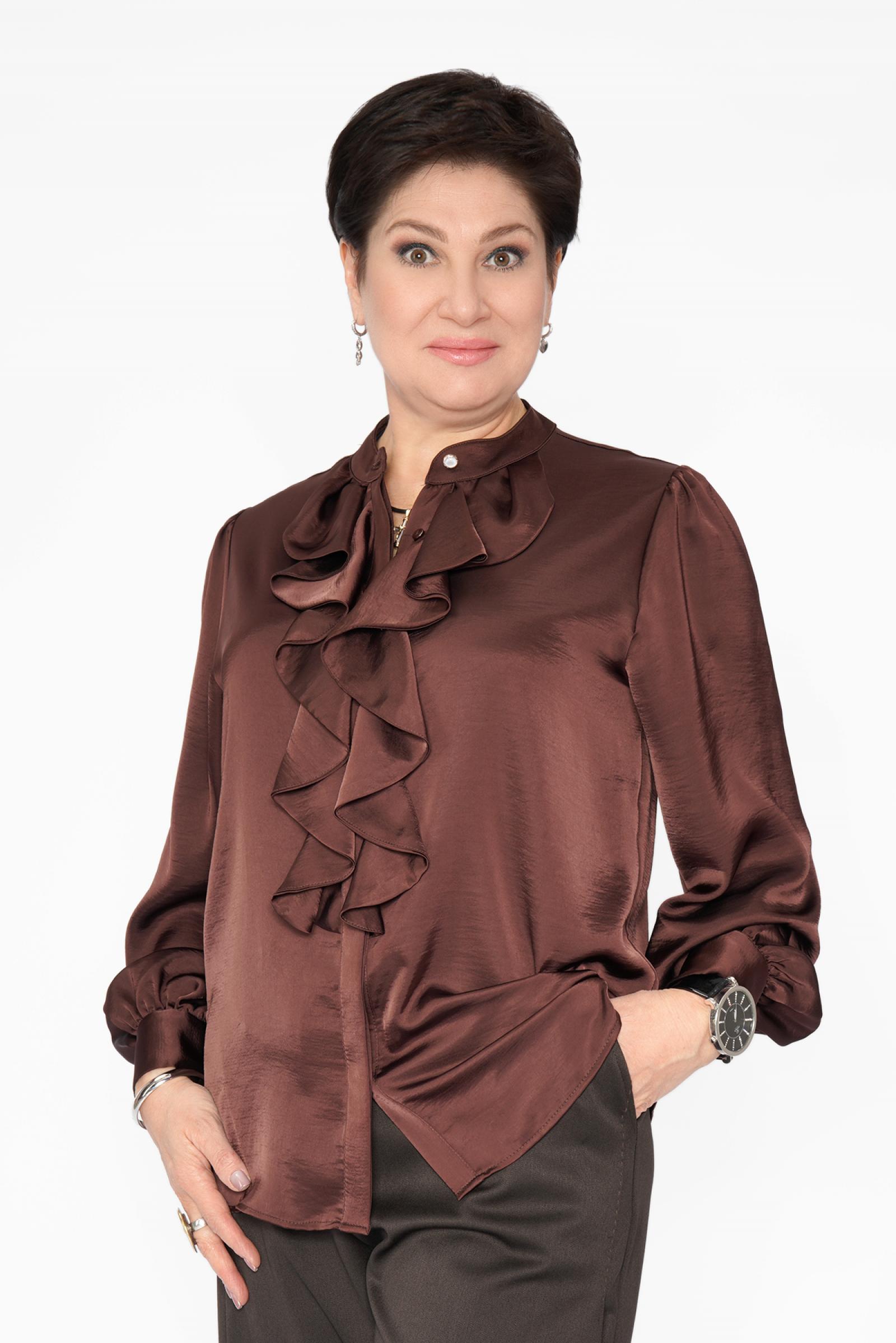 Блуза жабо шоколад