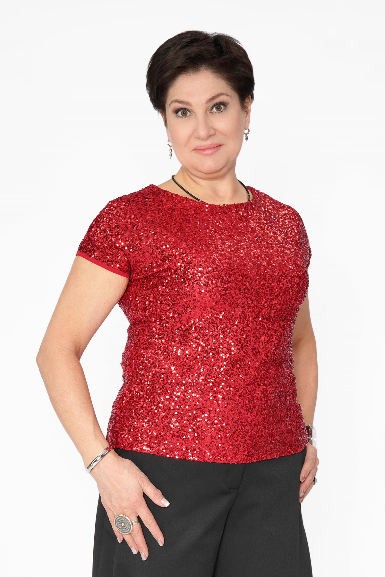 Блуза красная пайетки