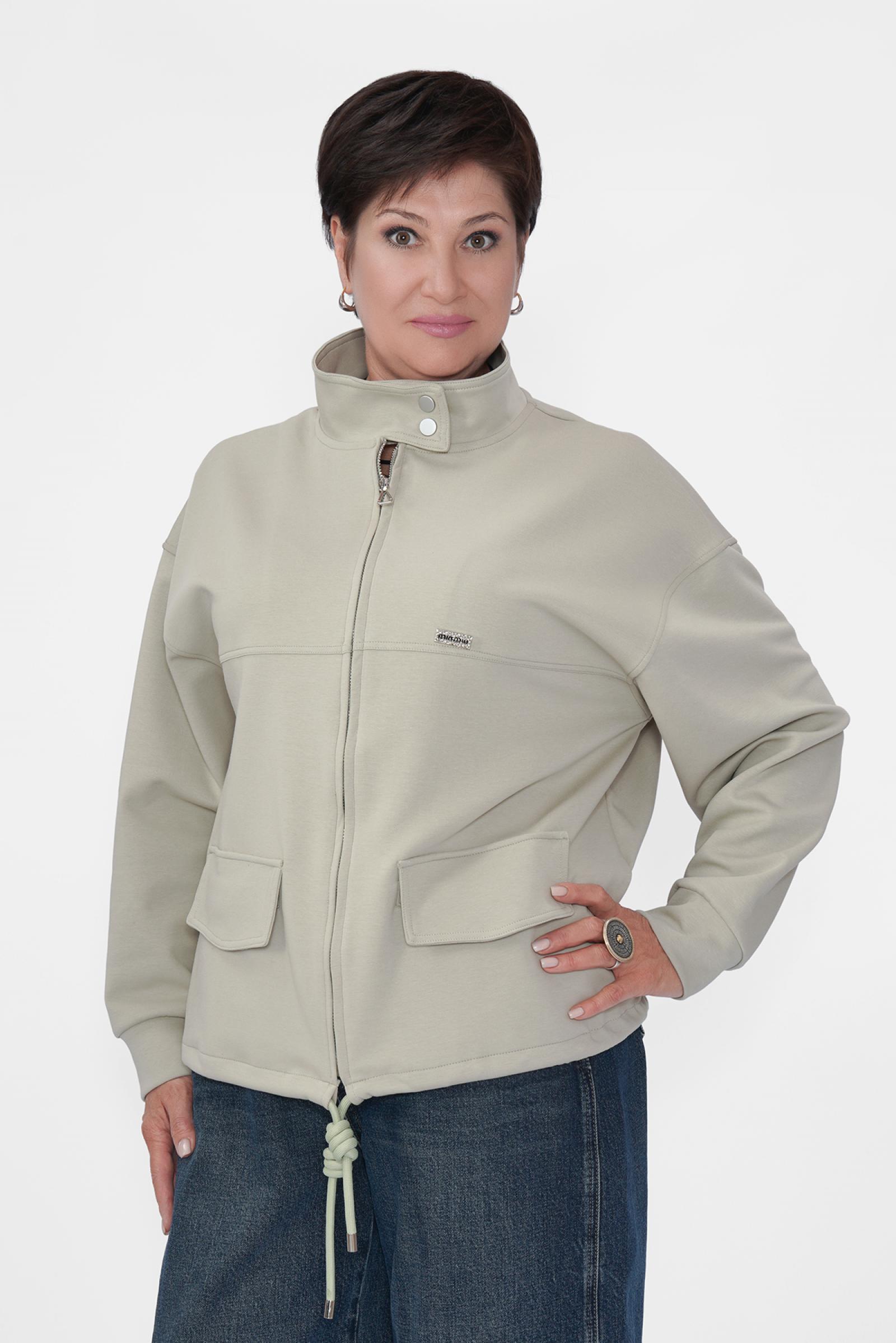 Бомбер на молнии оливковый