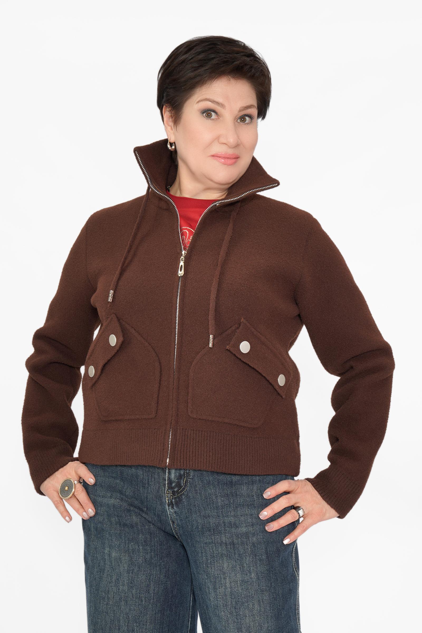 Бомбер накл. карманы шоколад