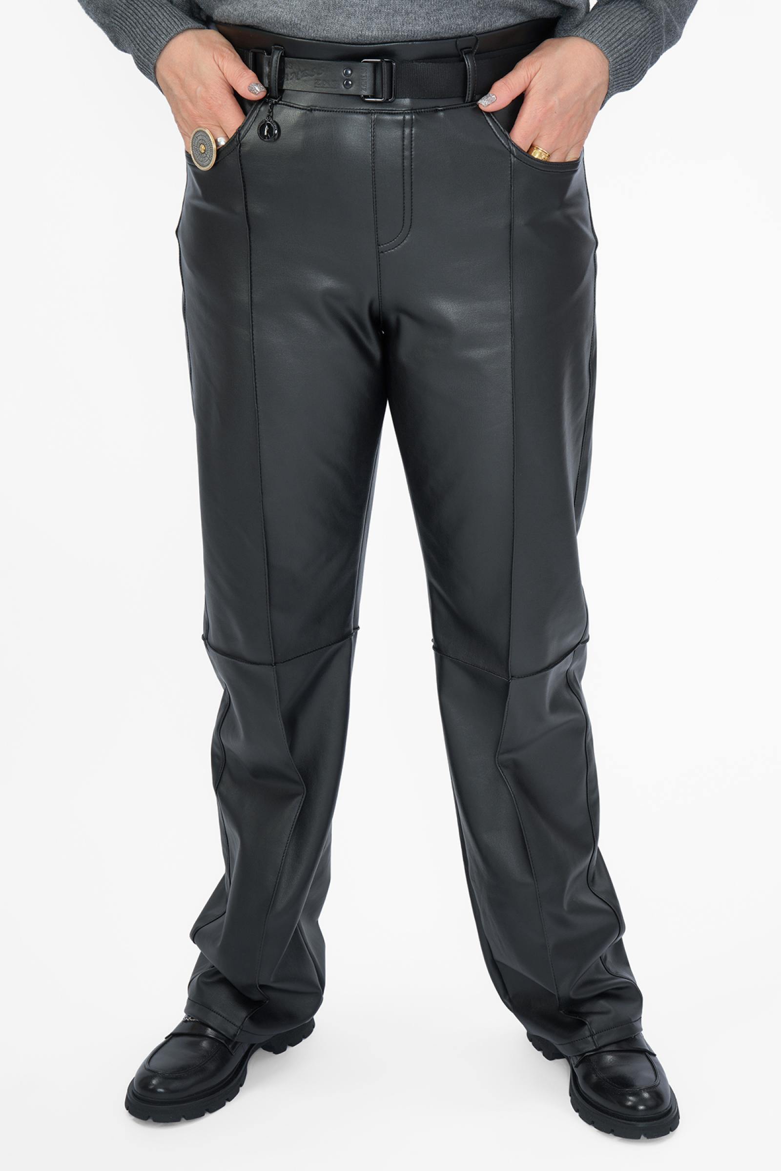 Брюки экокожа черные