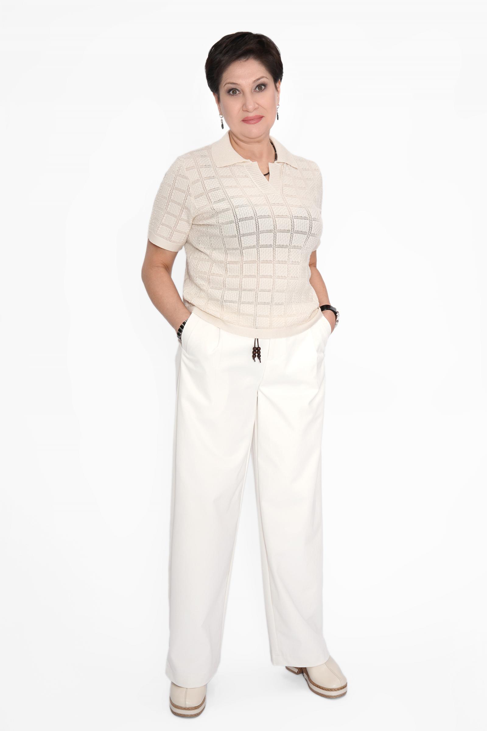 Брюки молочный с ремнем