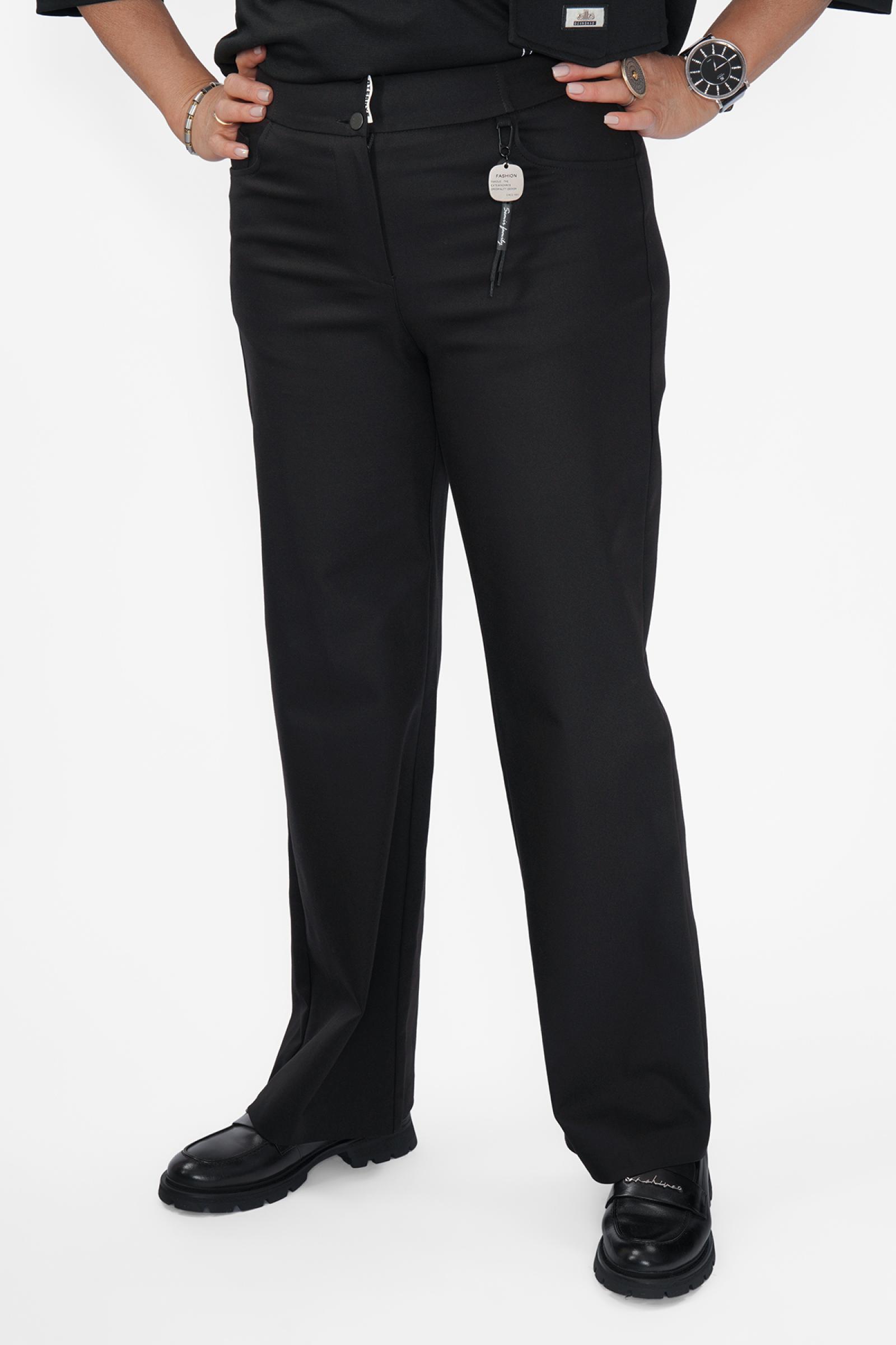 Брюки прямые пояс полоска