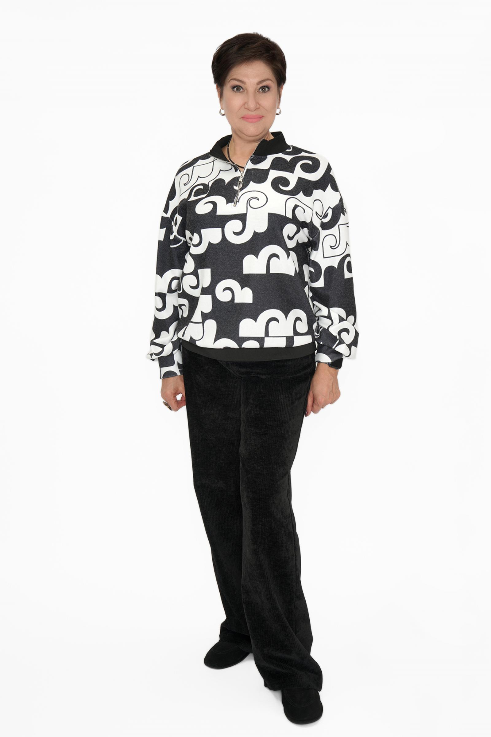 Брюки прямые вельвет черн.