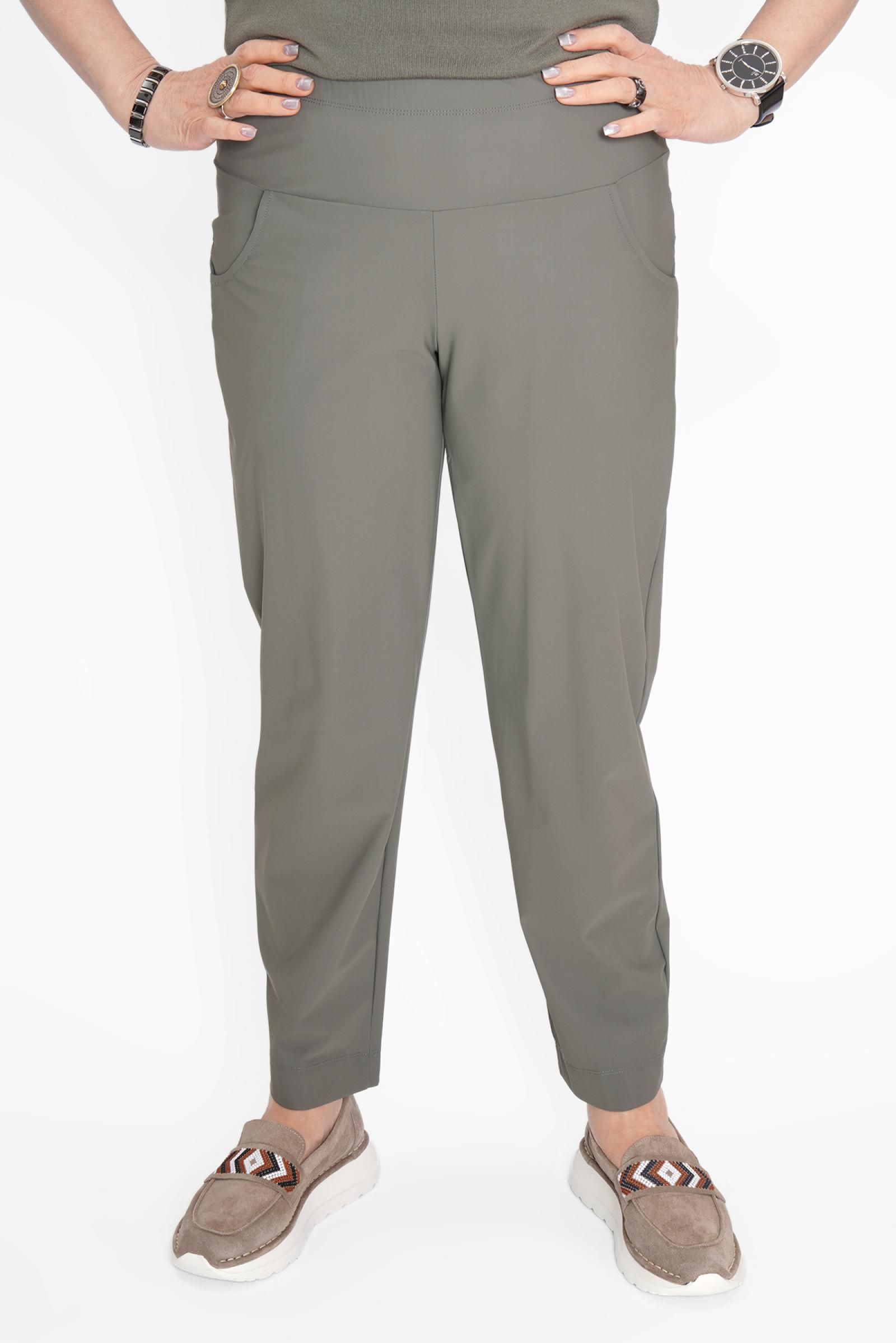 Брюки с кокеткой хаки