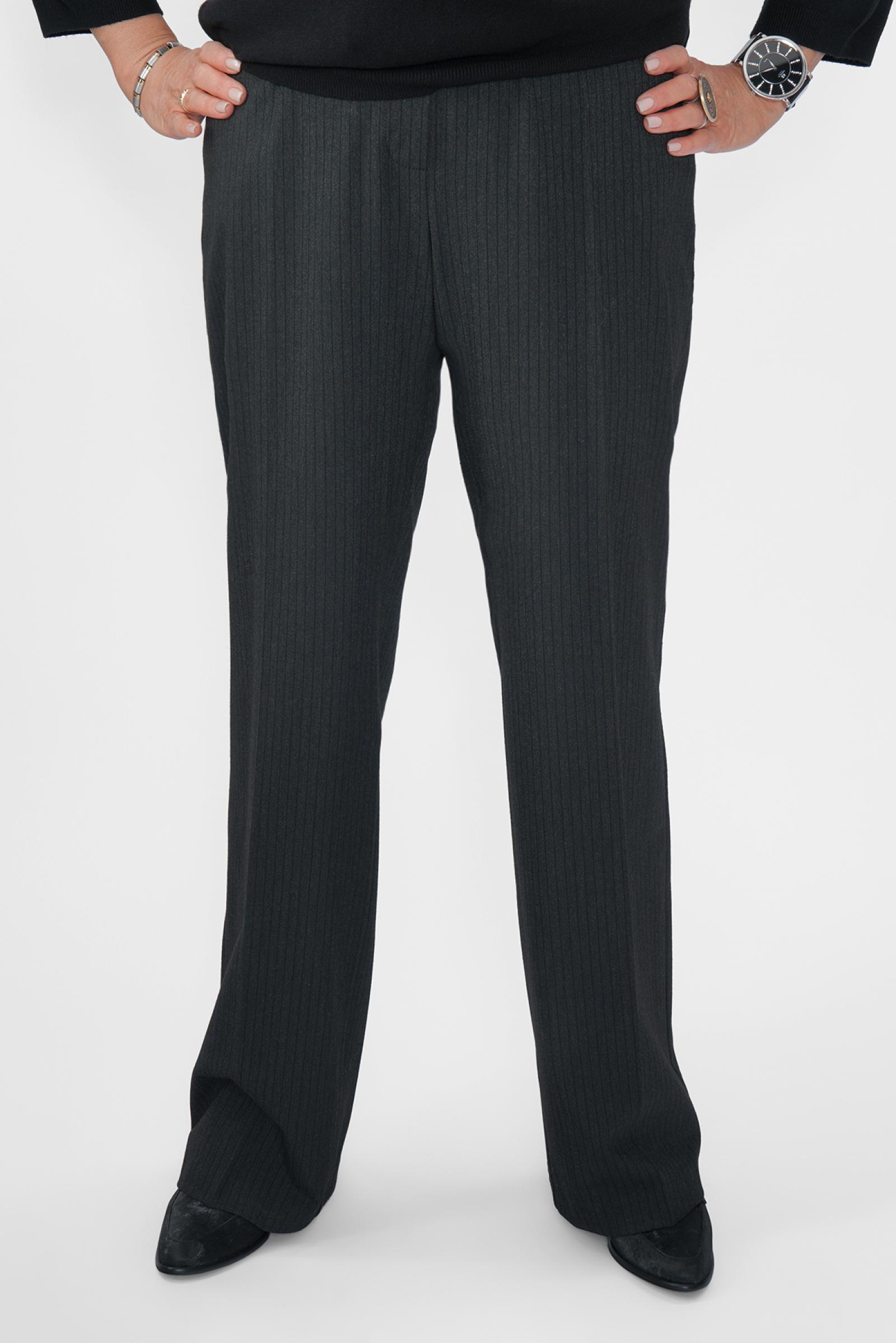 Брюки серые в полоску прямые