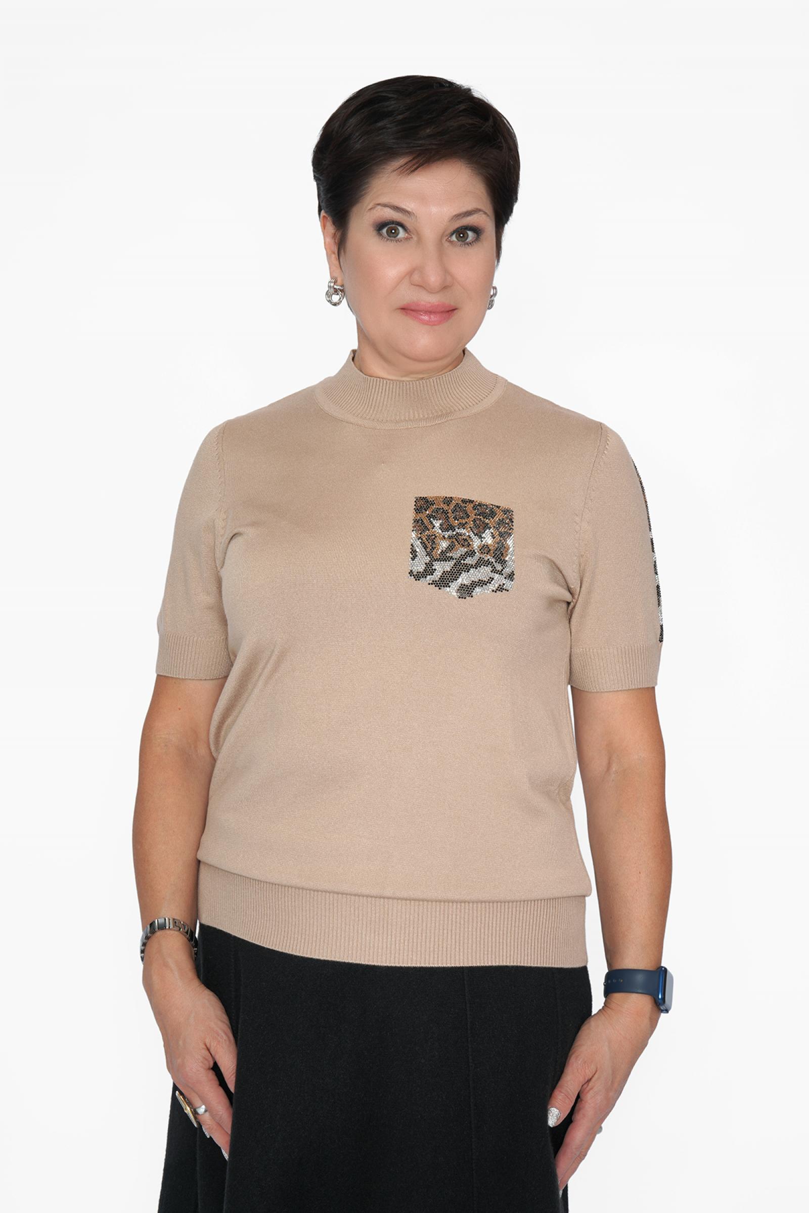 Джемпер бежевый кор. рукав