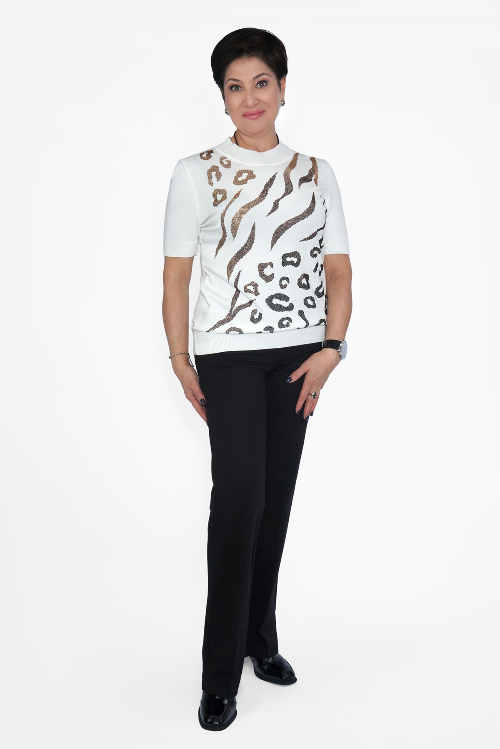 Джемпер белый стразы