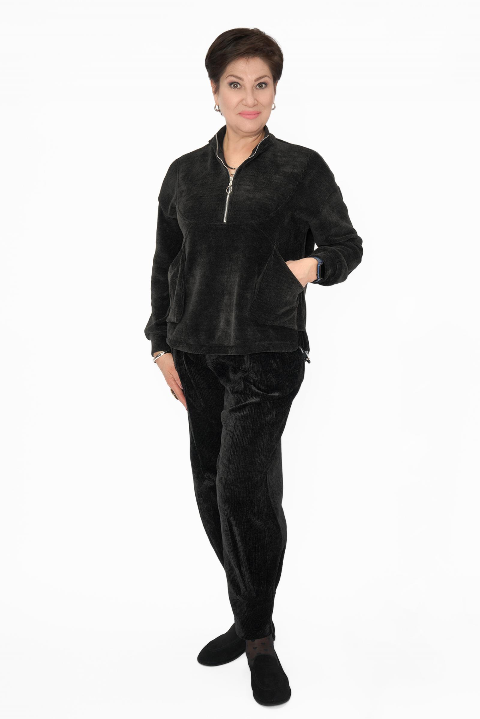 Джемпер черный вельвет