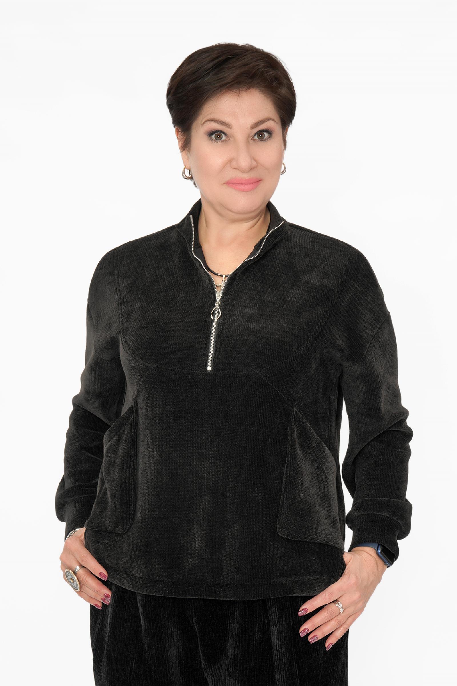 Джемпер черный вельвет