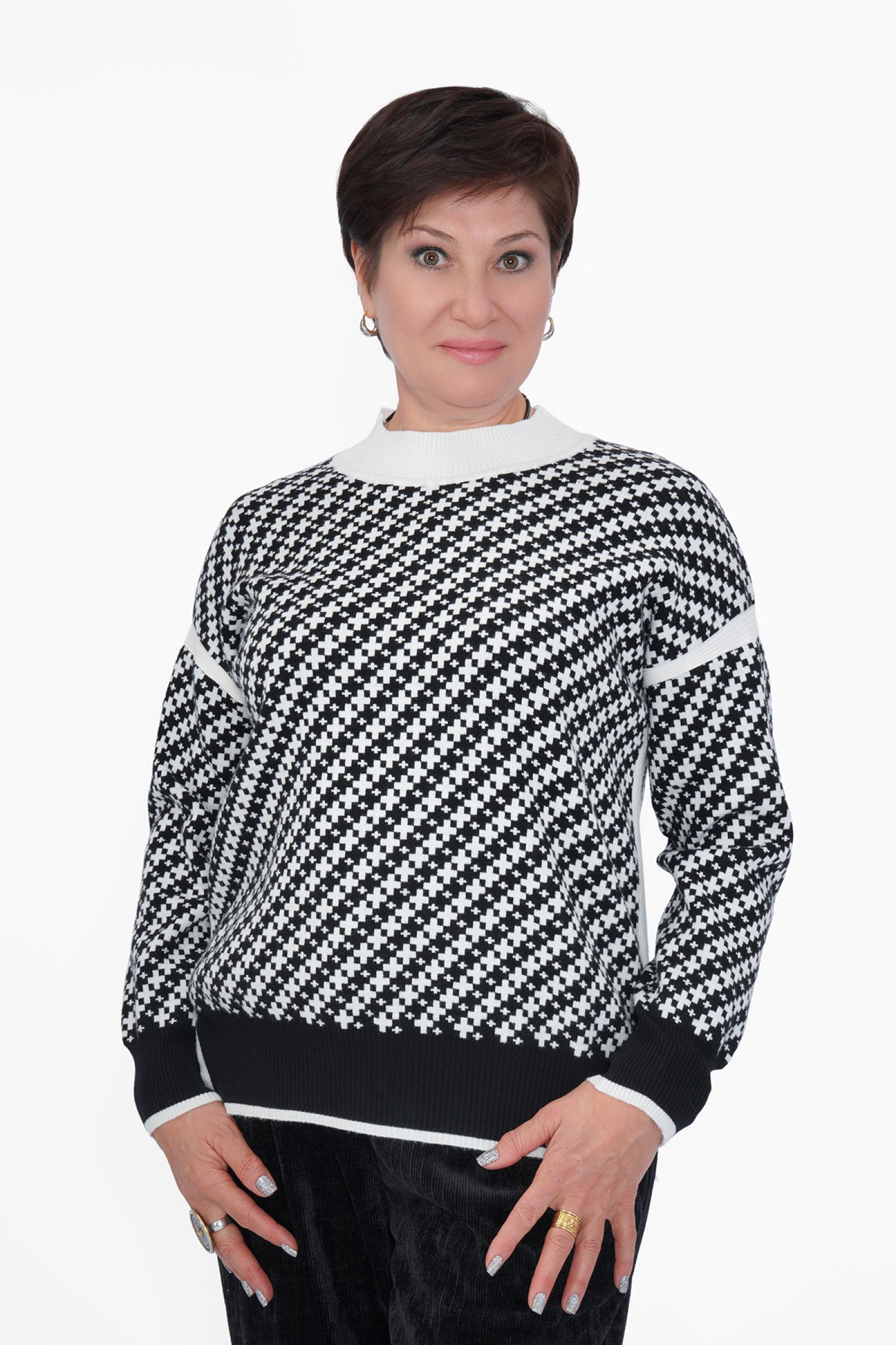 Джемпер черный/белый крестик