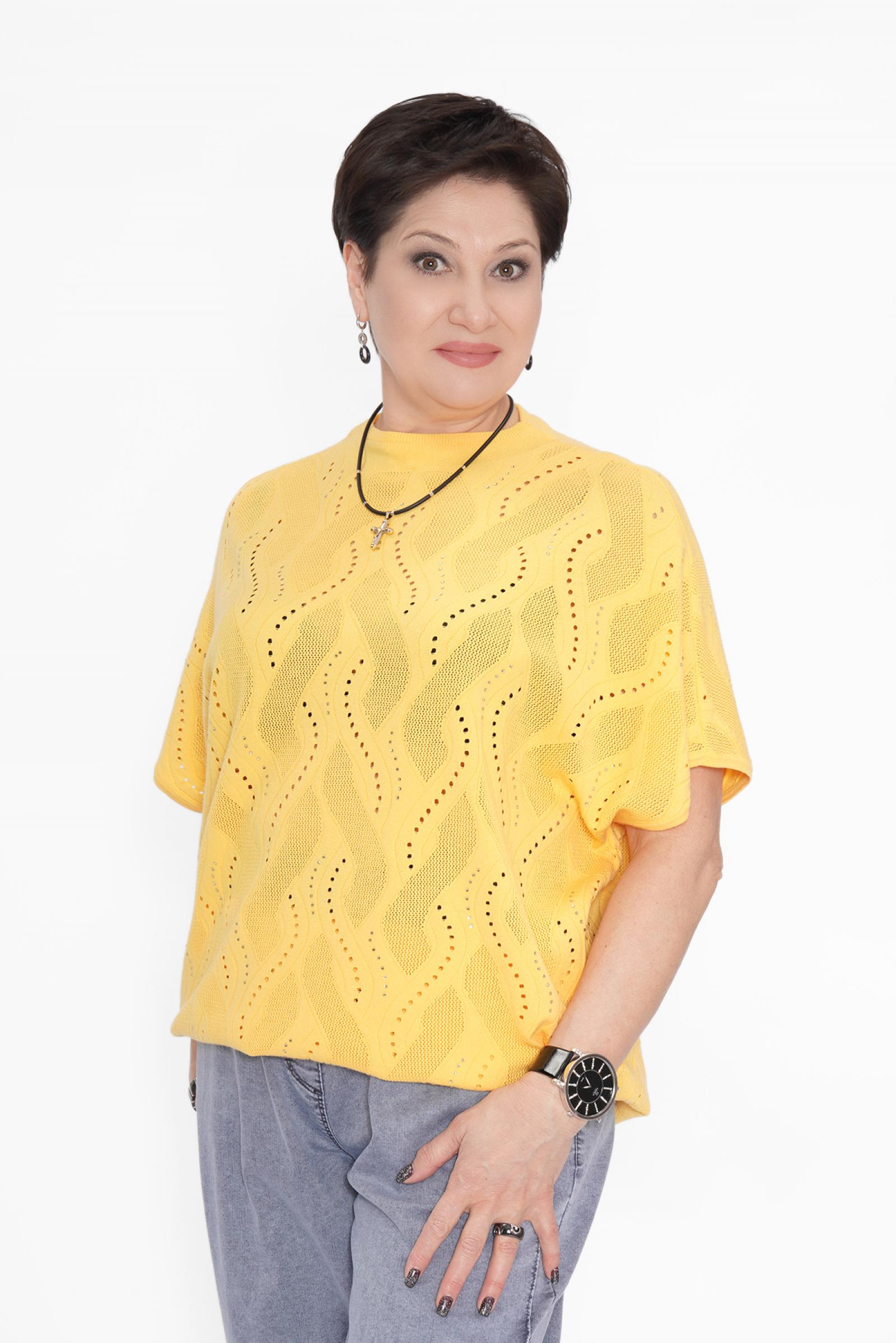 Джемпер желтый спущ. плечо