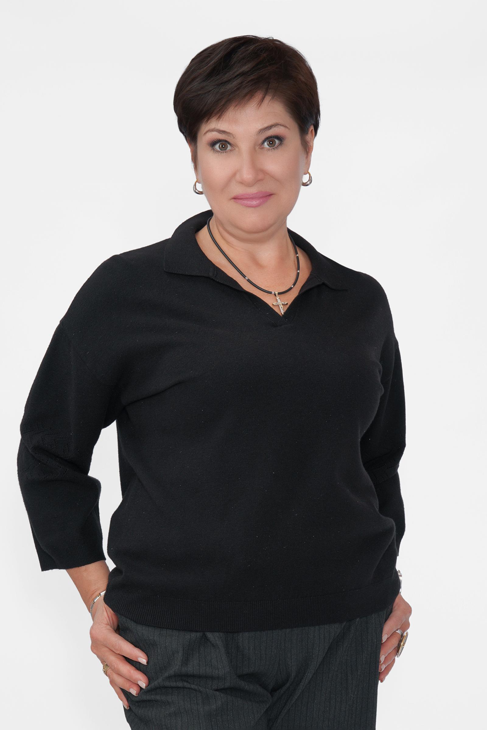 Джемпер поло 3/4 рукав черн