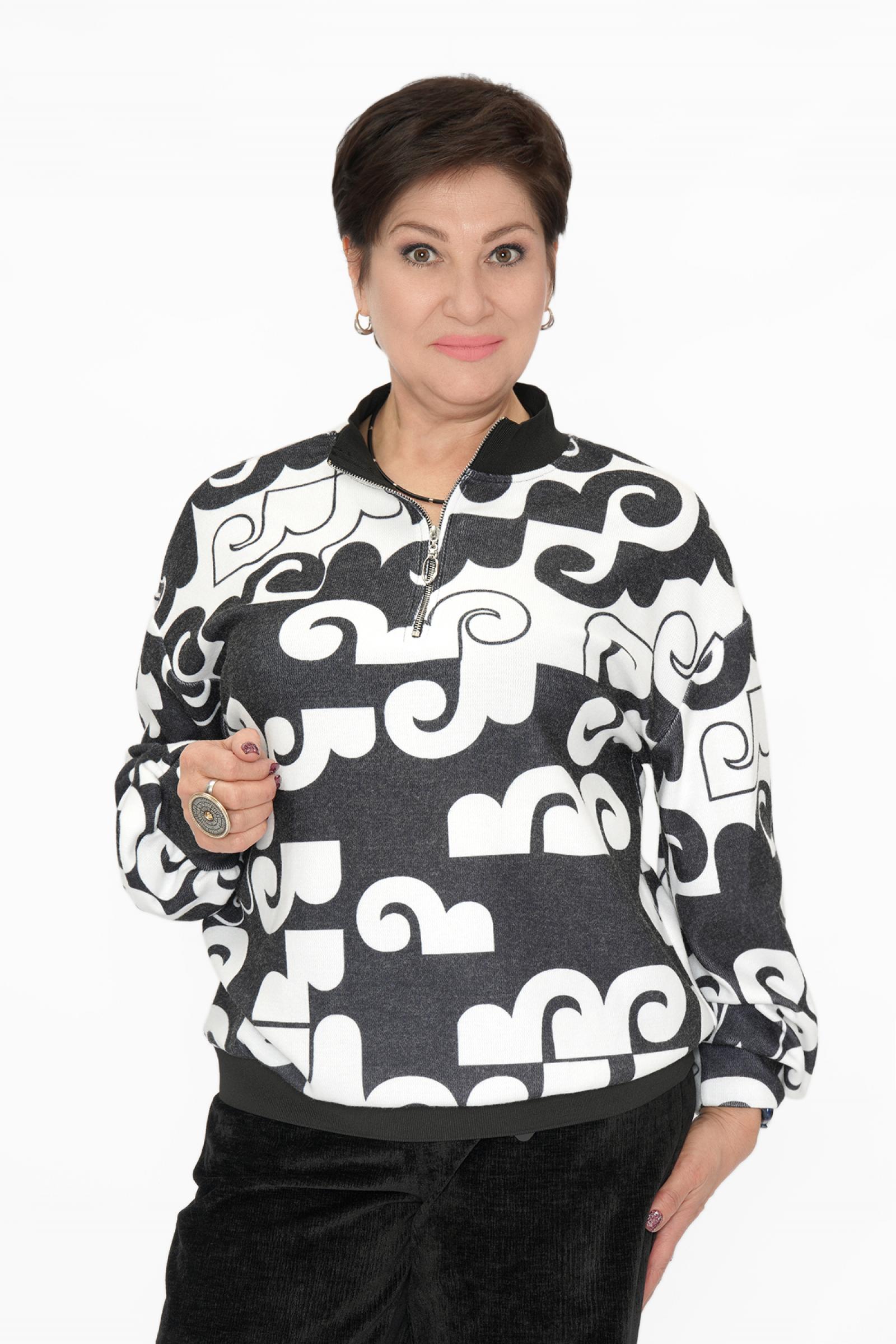 Джемпер серо-бел. резинка