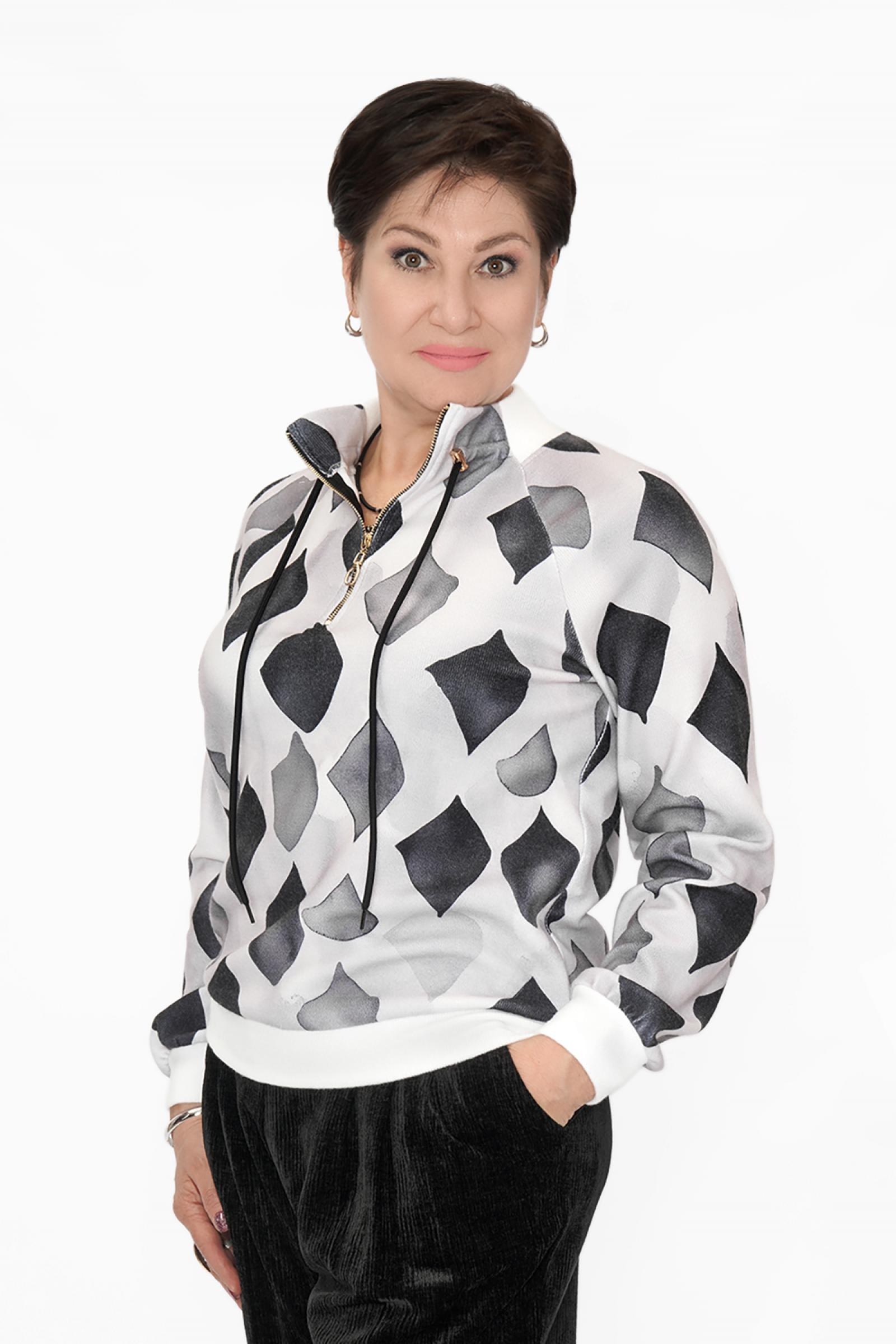 Джемпер серо-бел. ромбы