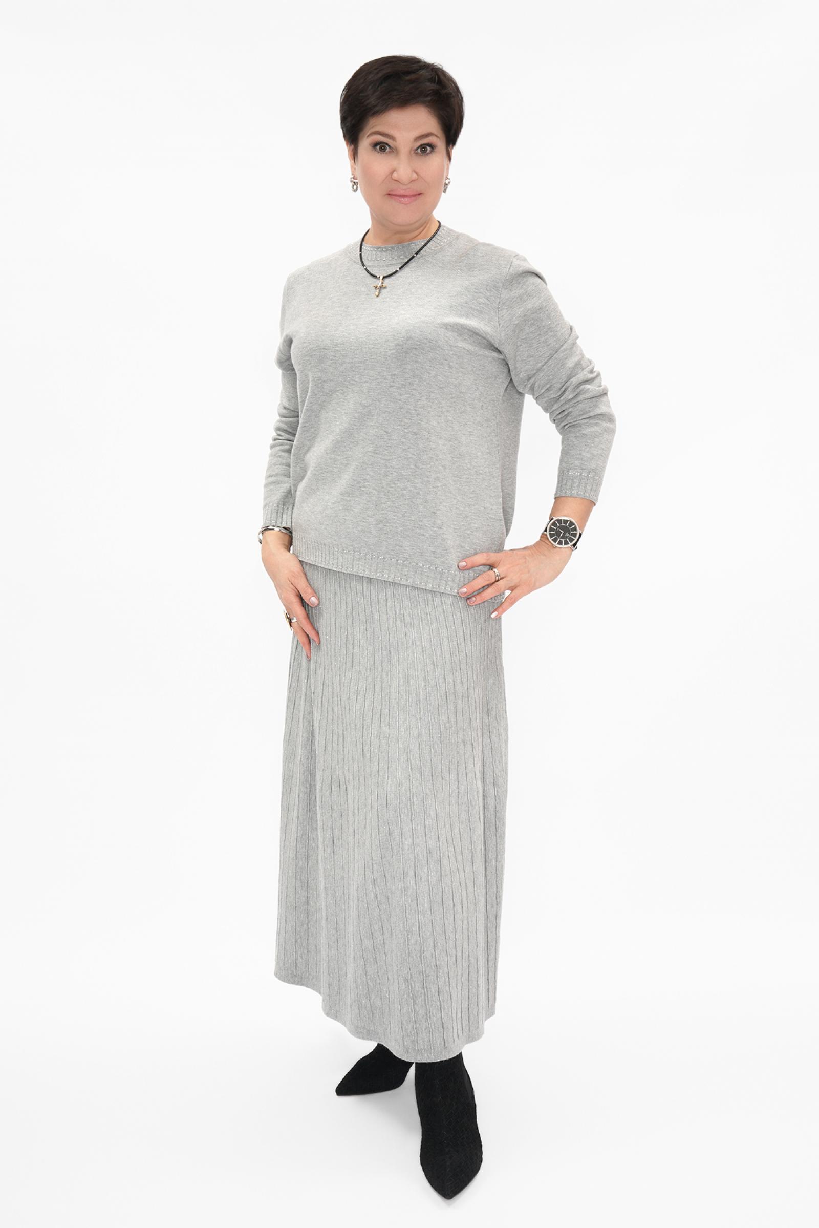 Джемпер серый люрекс