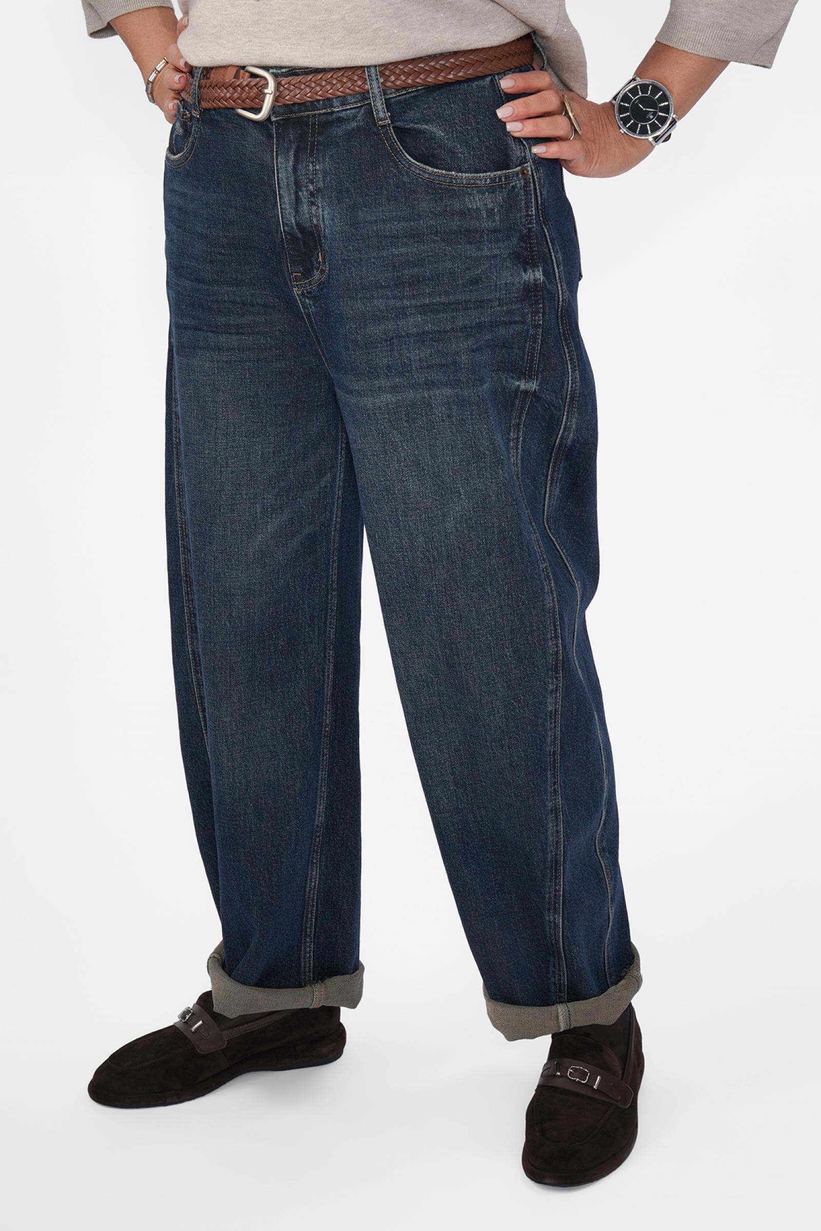 Джинсы багги плетен. ремнень