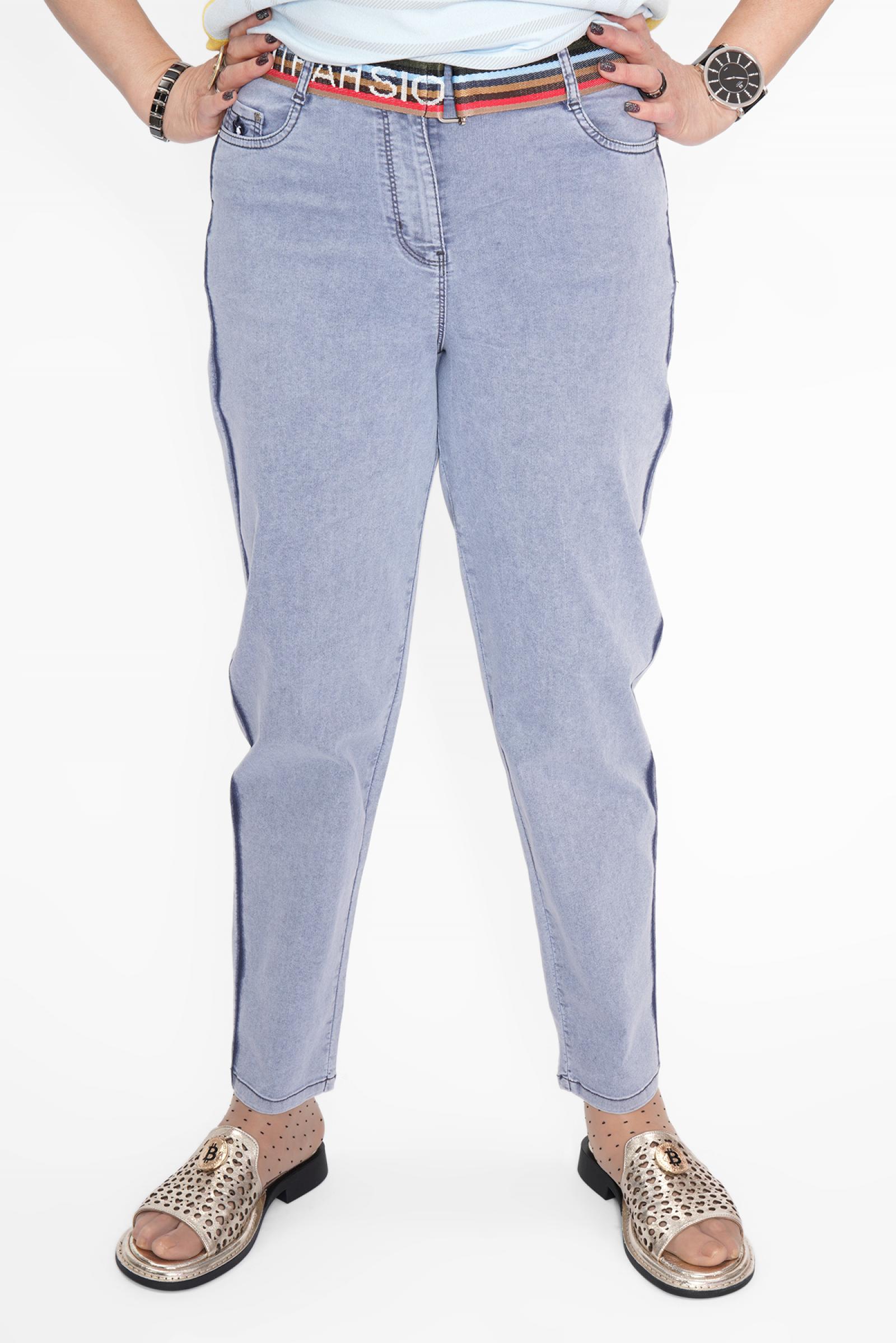 Джинсы лампас голубые