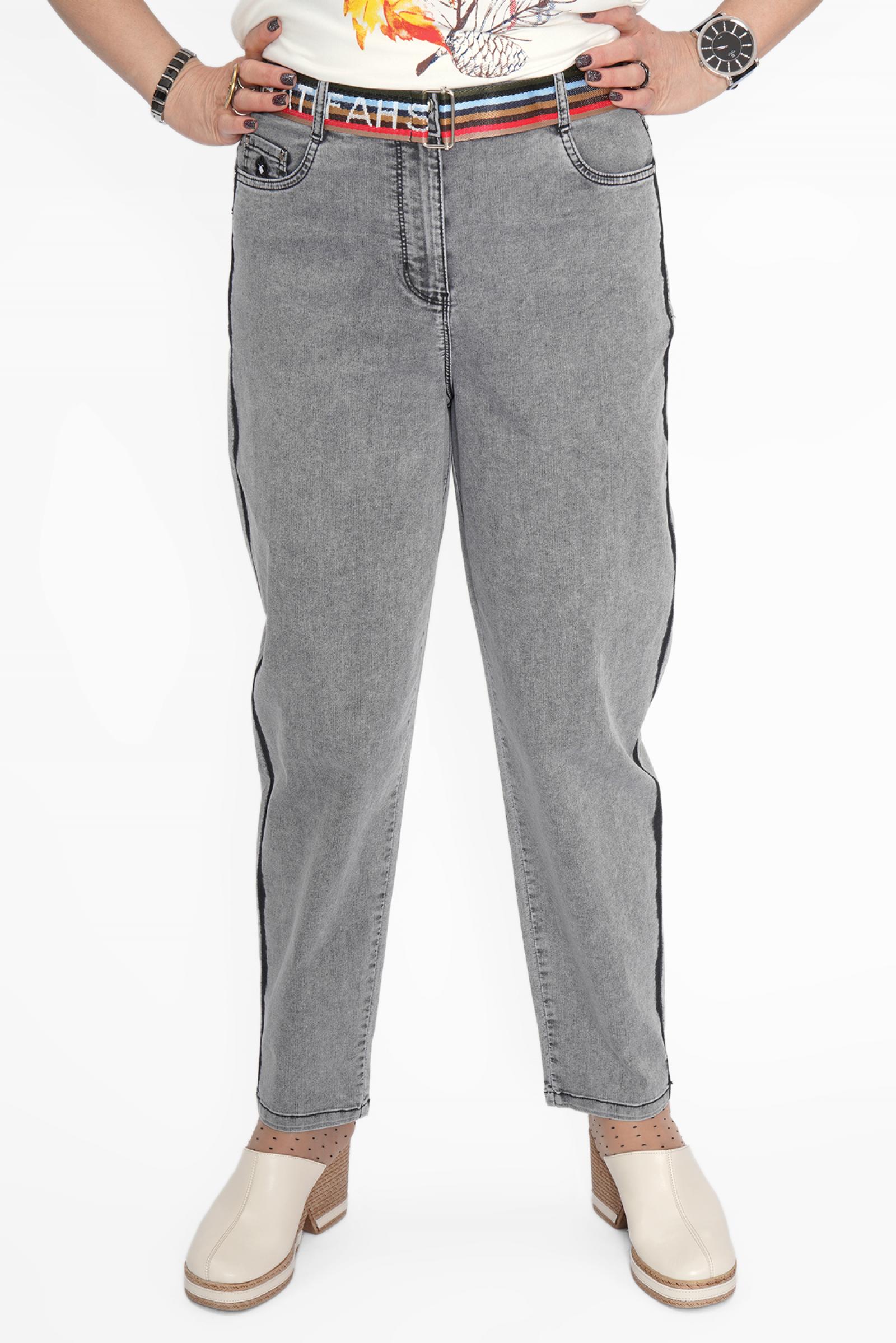 Джинсы лампас серые