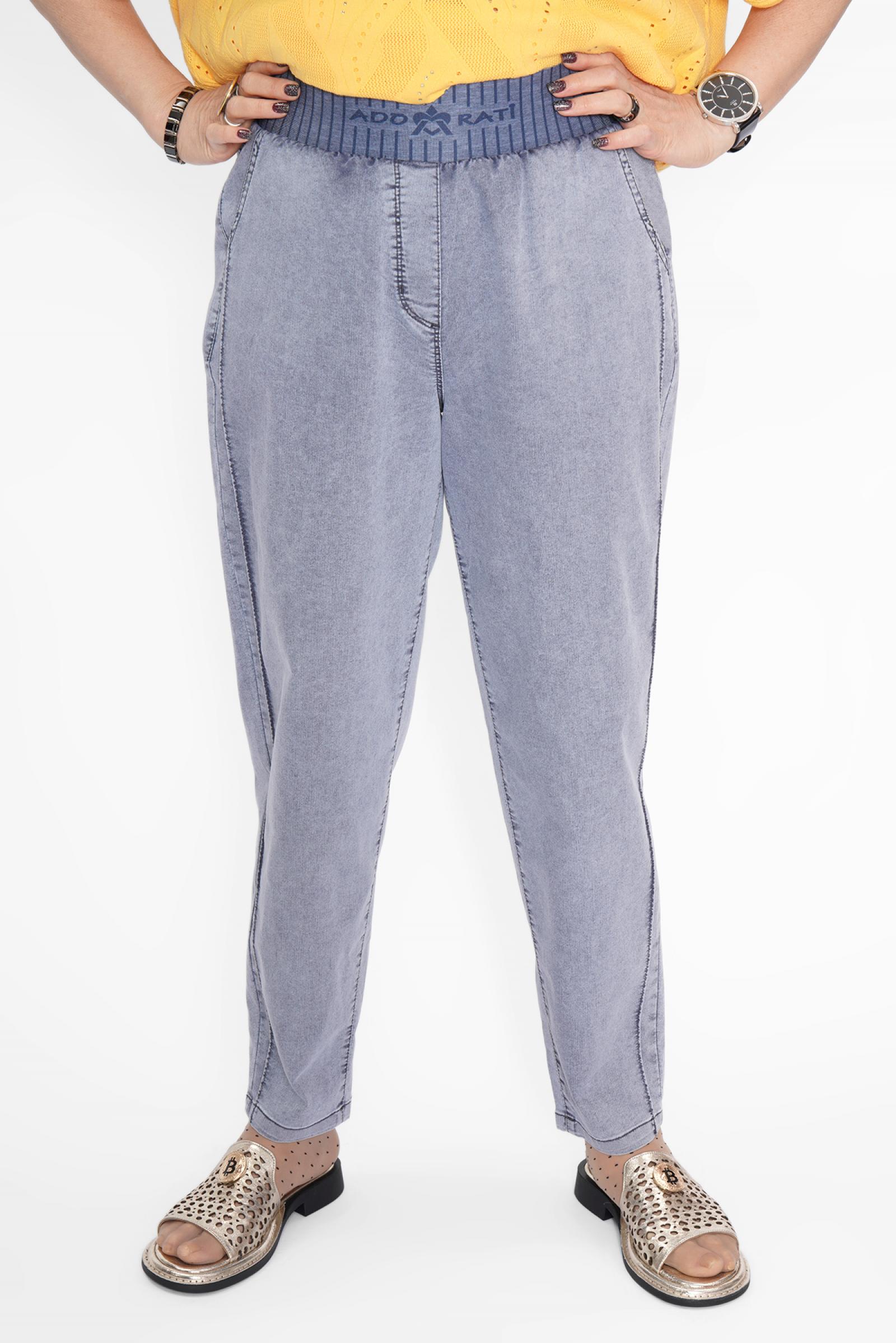 Джинсы п/бананы голуб.