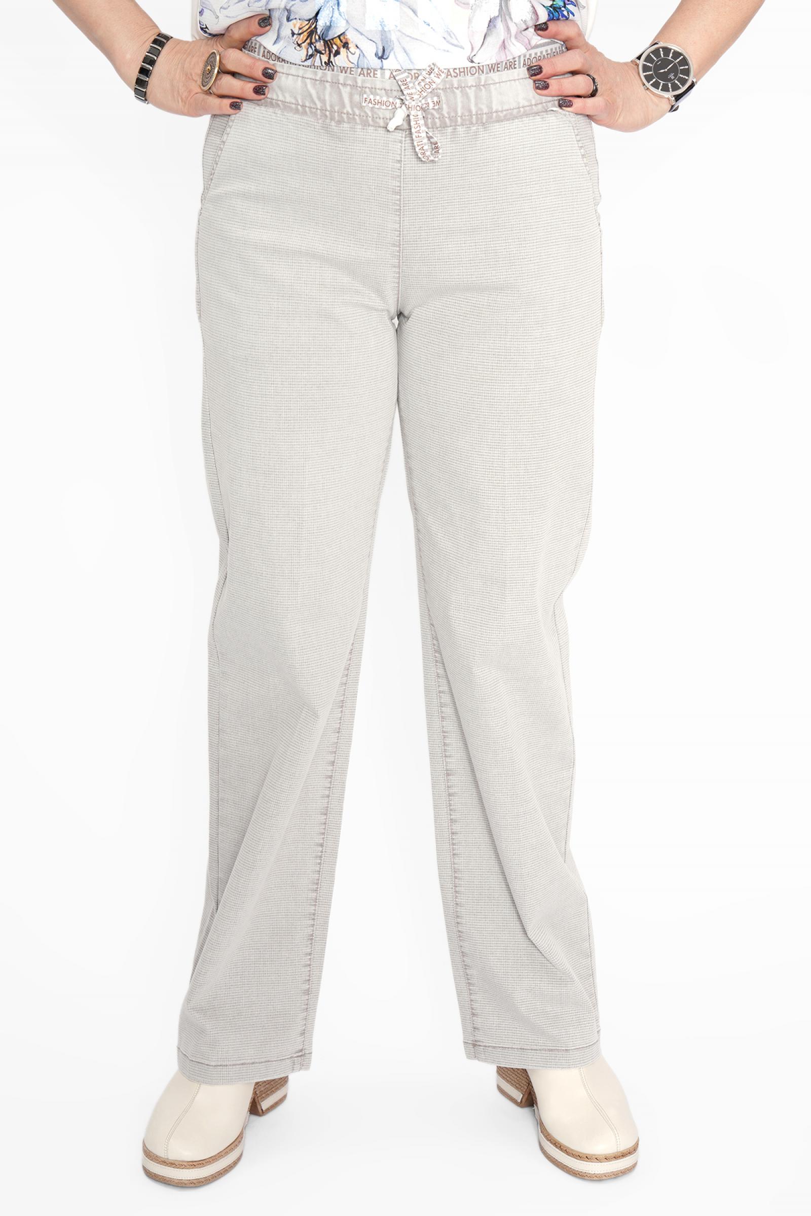 Джинсы прямые клетка беж.