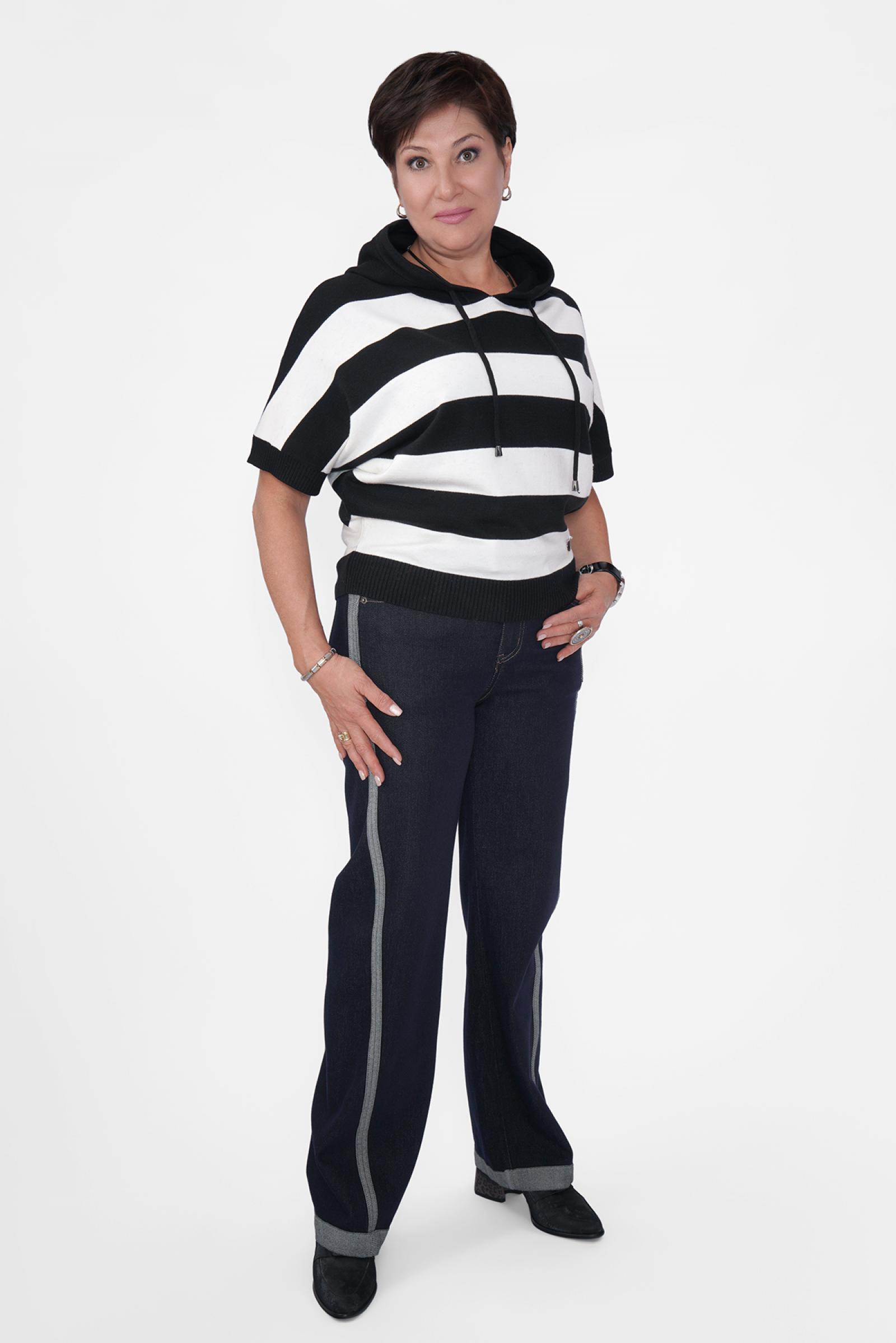 Джинсы синие лампас