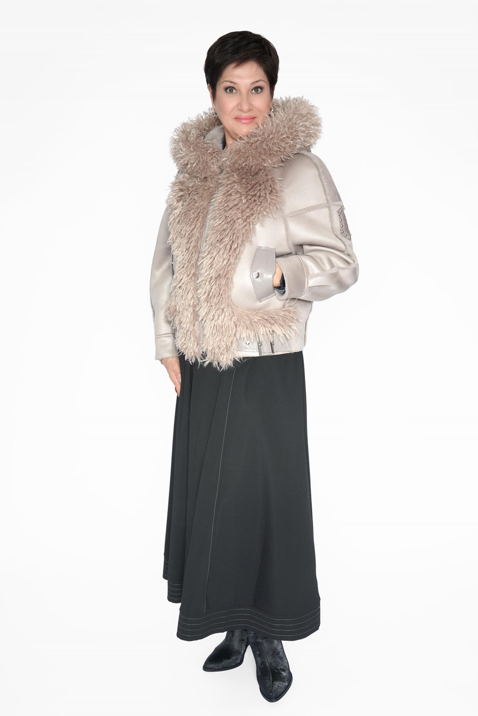 Дубленка лама беж.