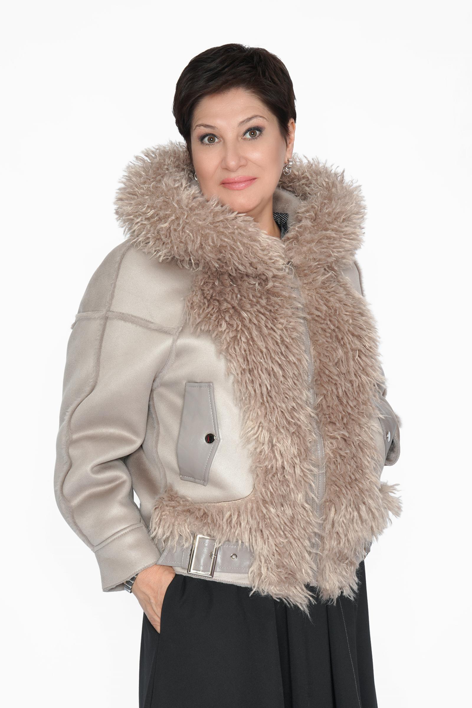 Дубленка лама беж.