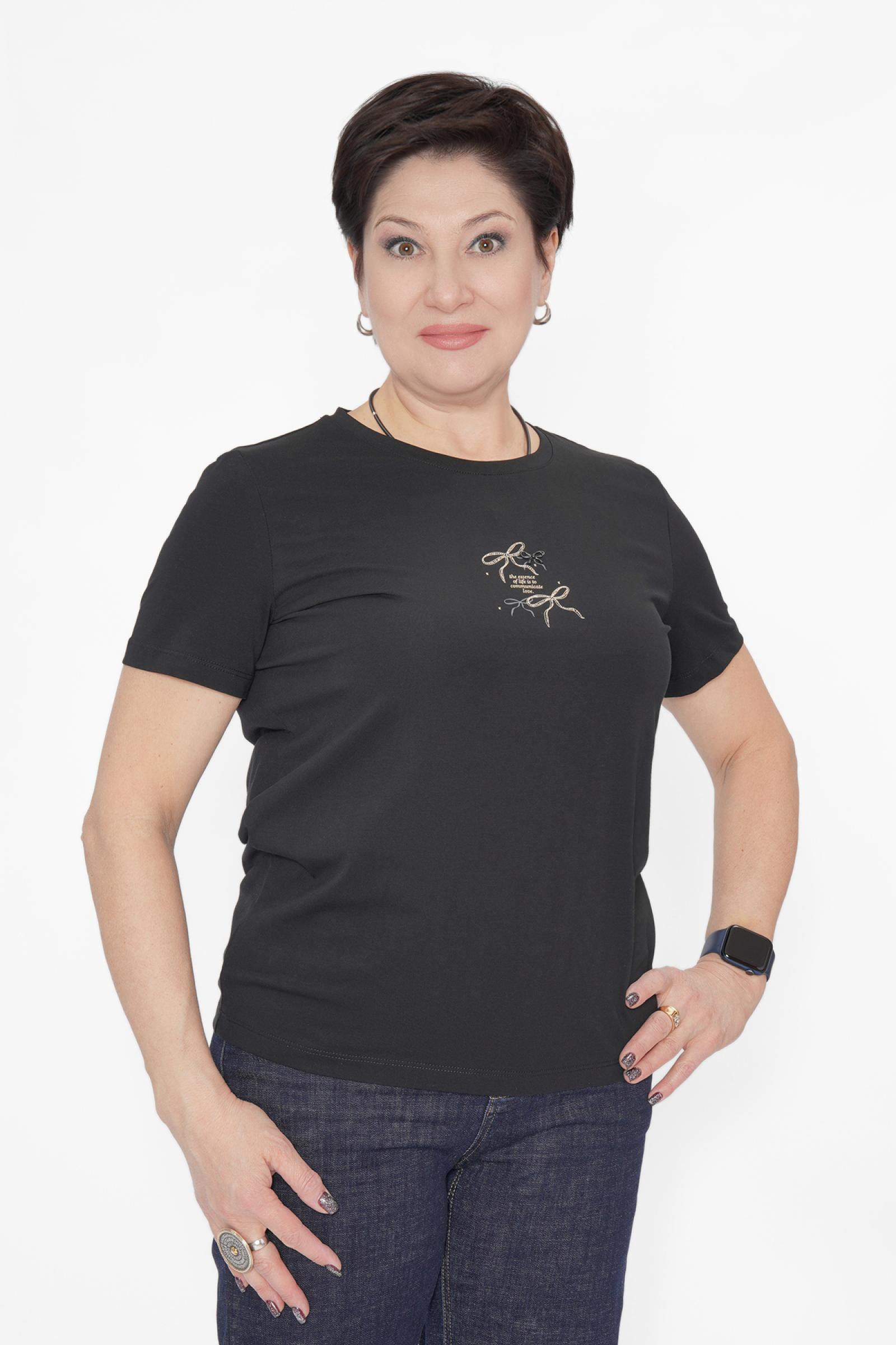 Футболка бантики черная