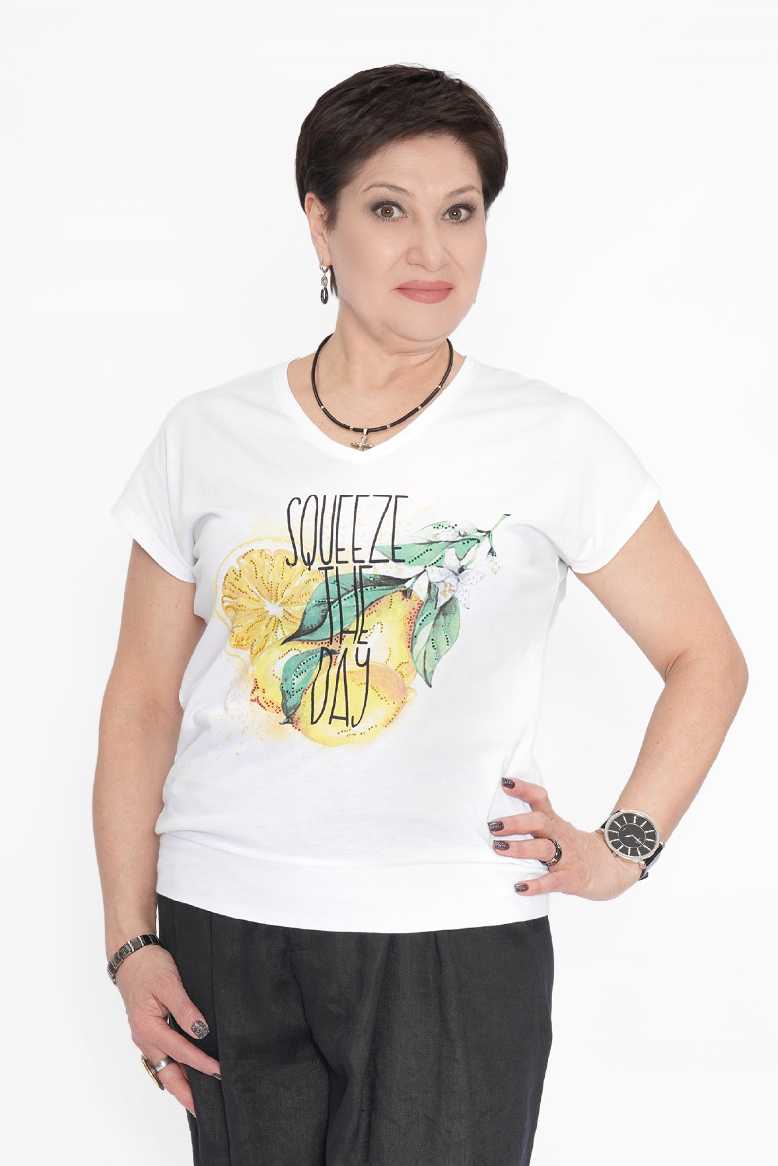 Футболка белая лимон