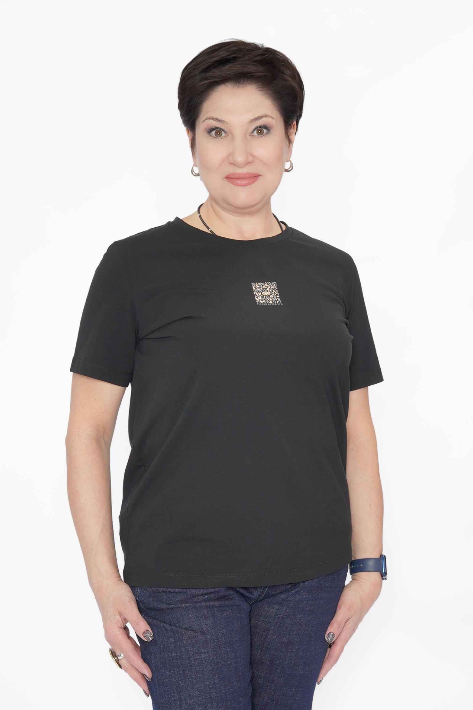 Футболка черная стразы