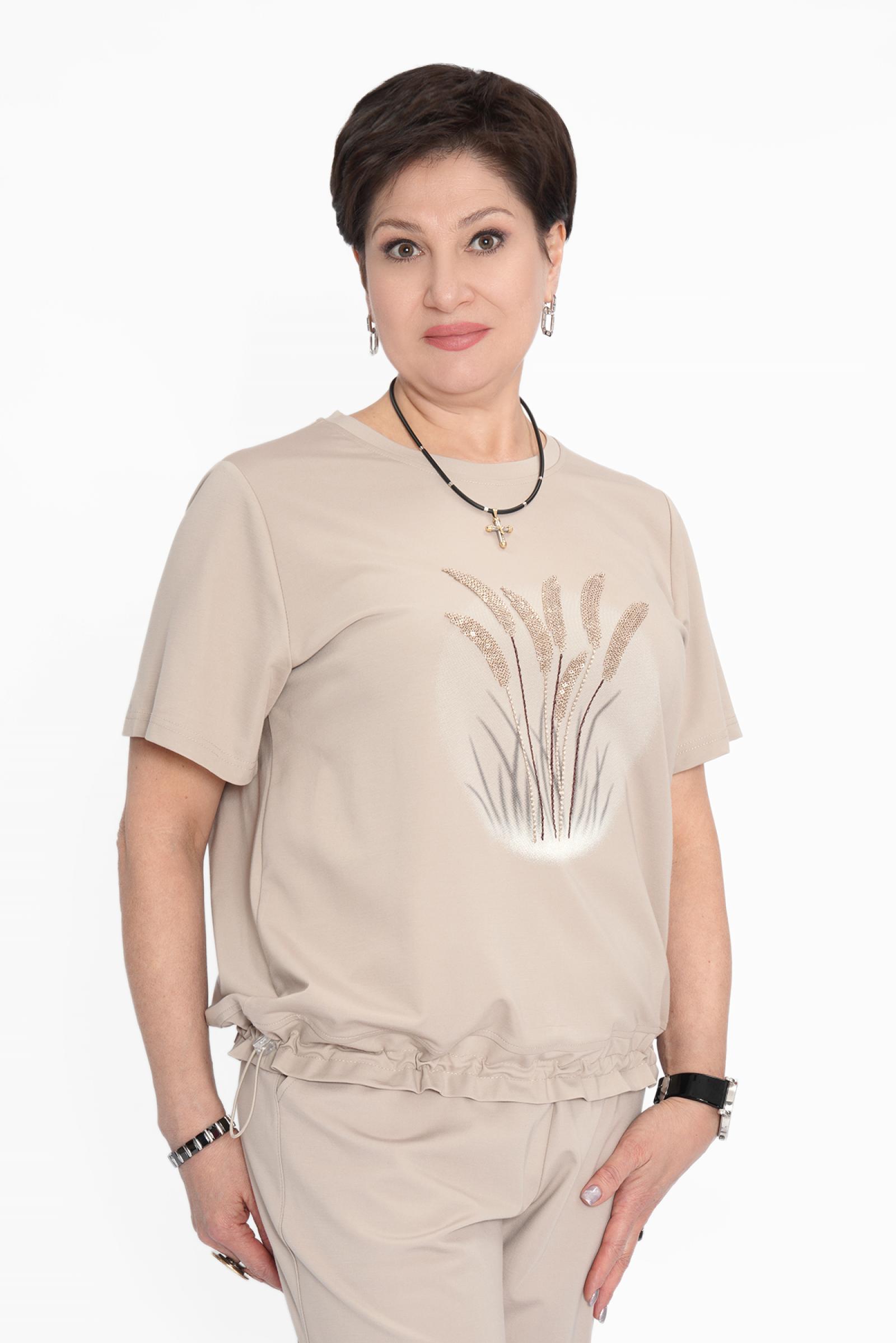 Футболка камыш бежевая