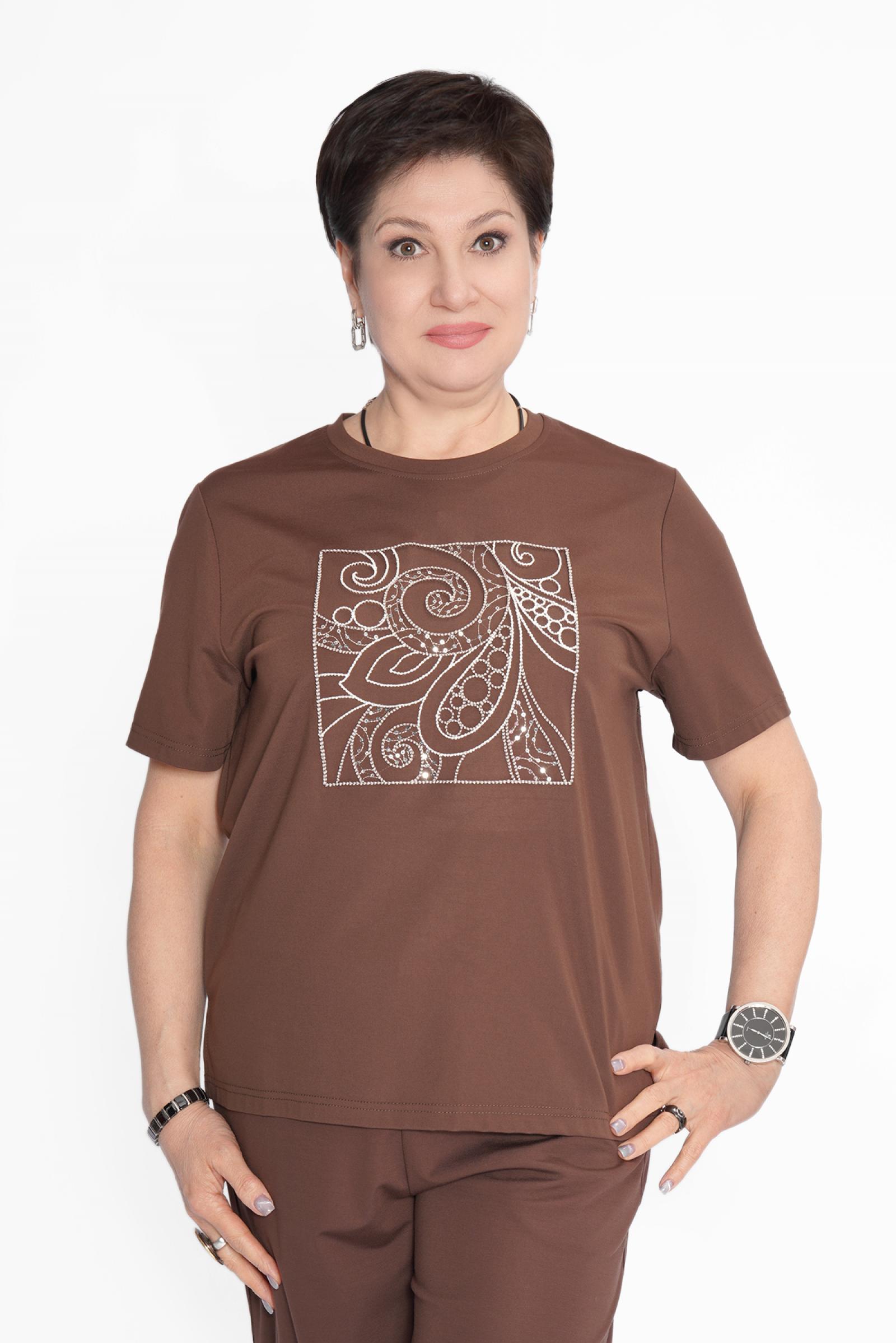 Футболка узор в раме шокол.