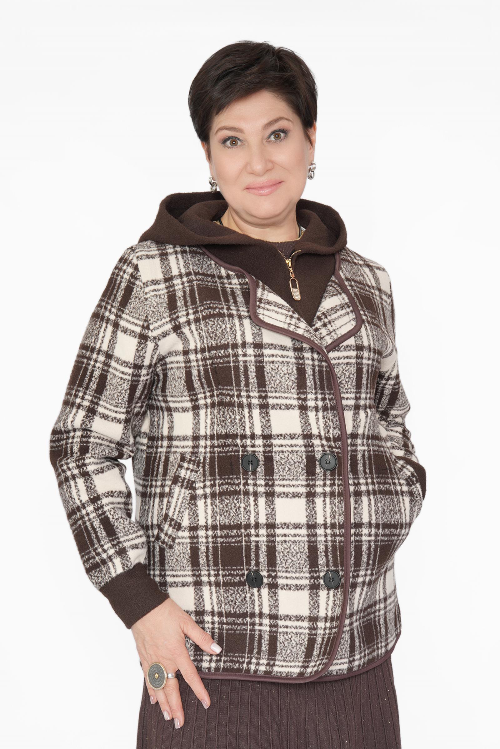 Кардиган клетка беж/кор.