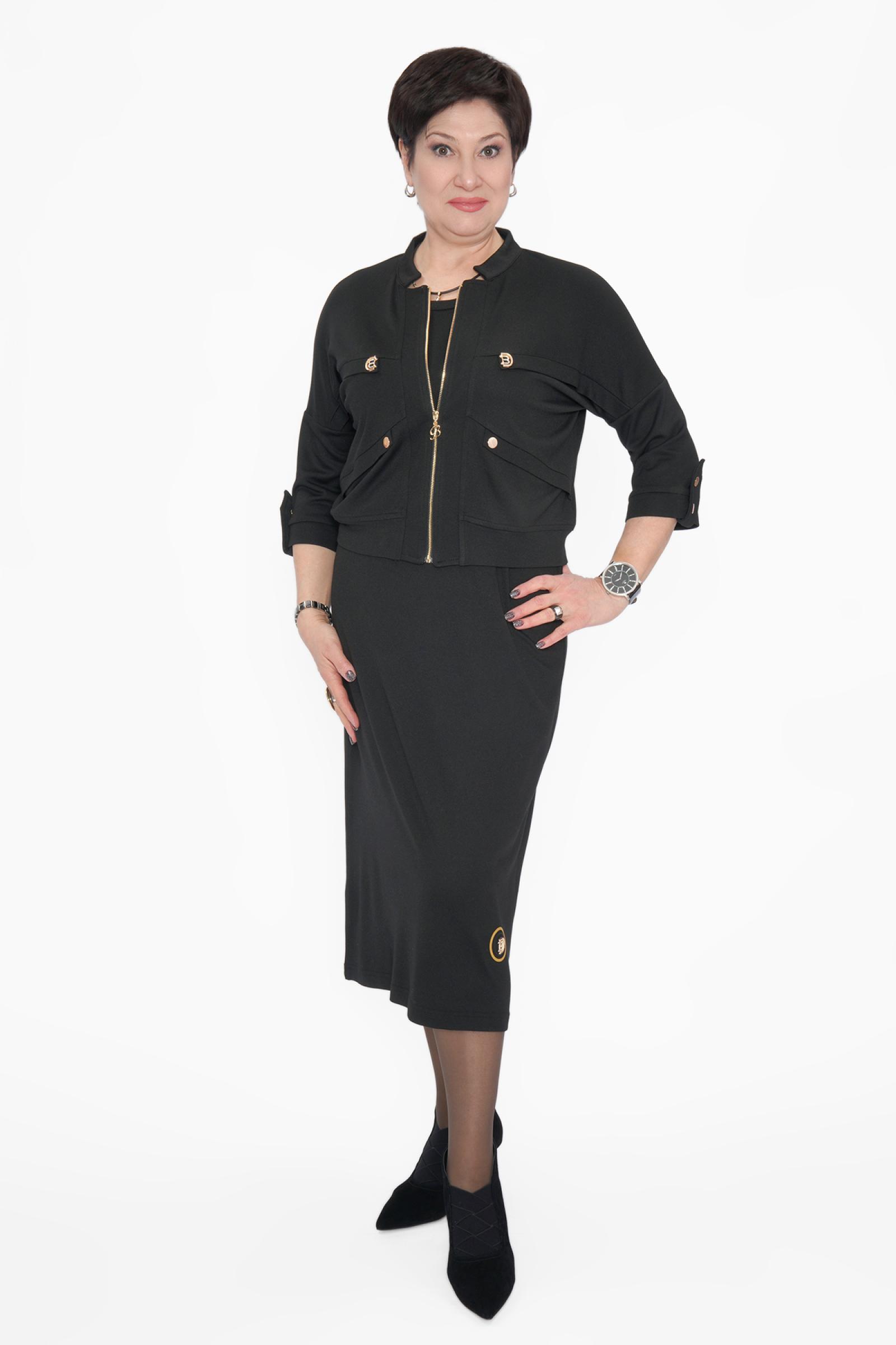 Костюм с платьем черн.