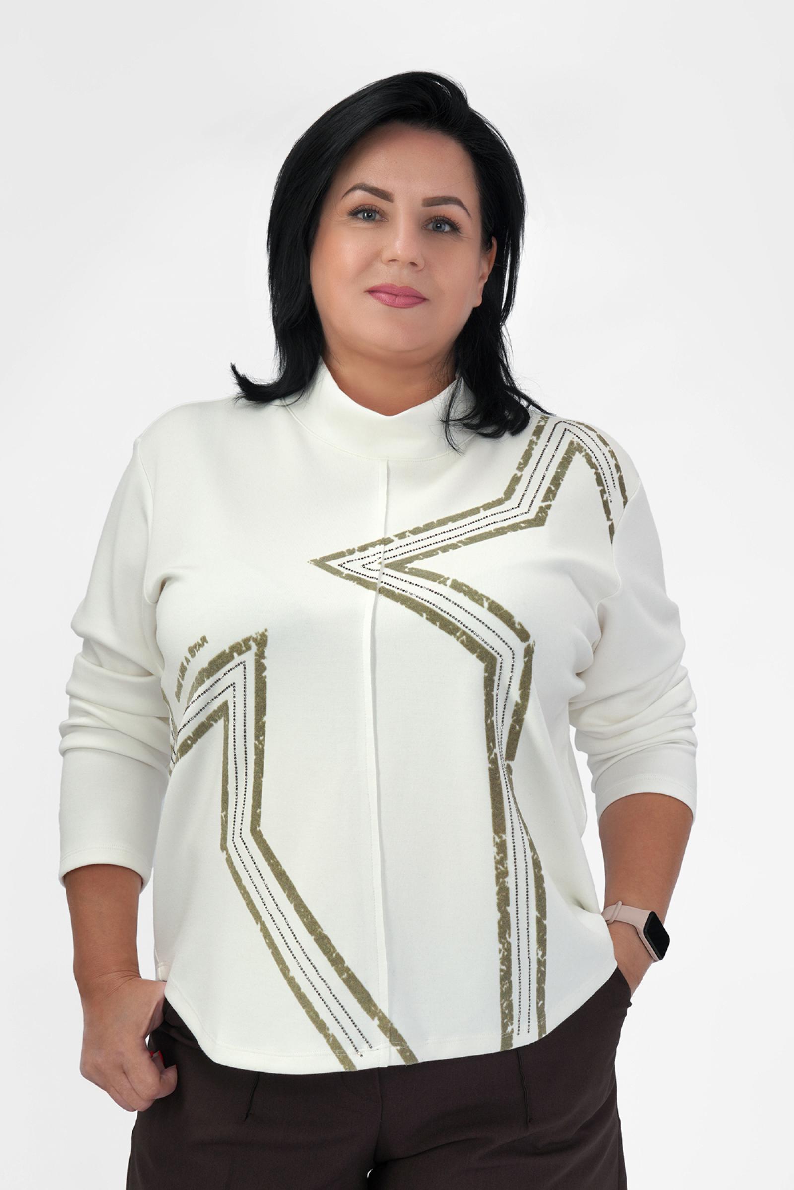 Лонгслив молочный звезда