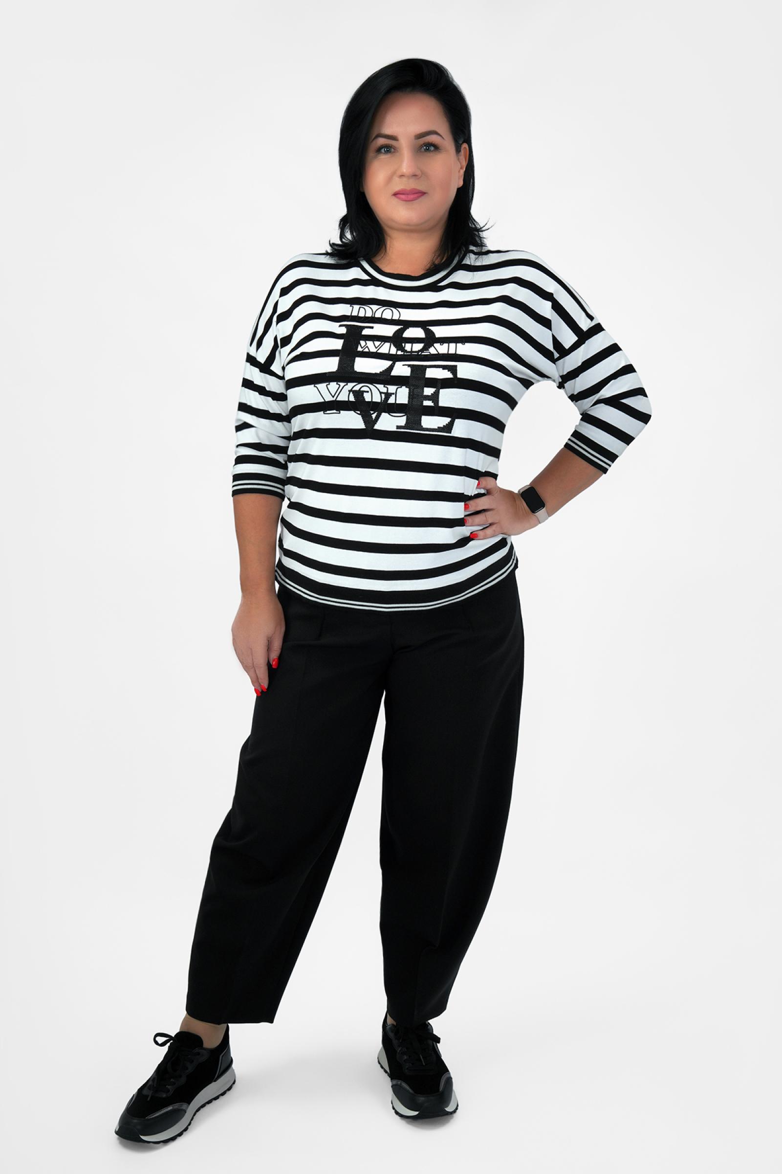 Лонгслив полоска ч/б LOVE