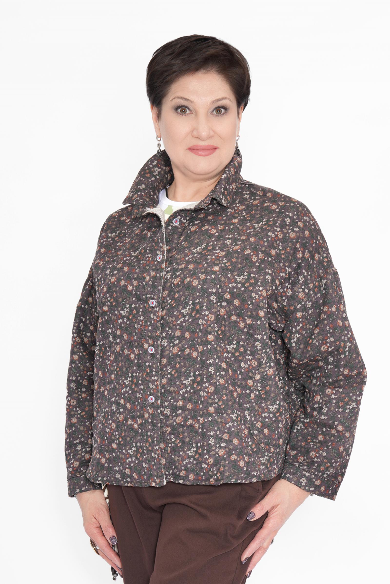 Рубашка в цветочек шоколад