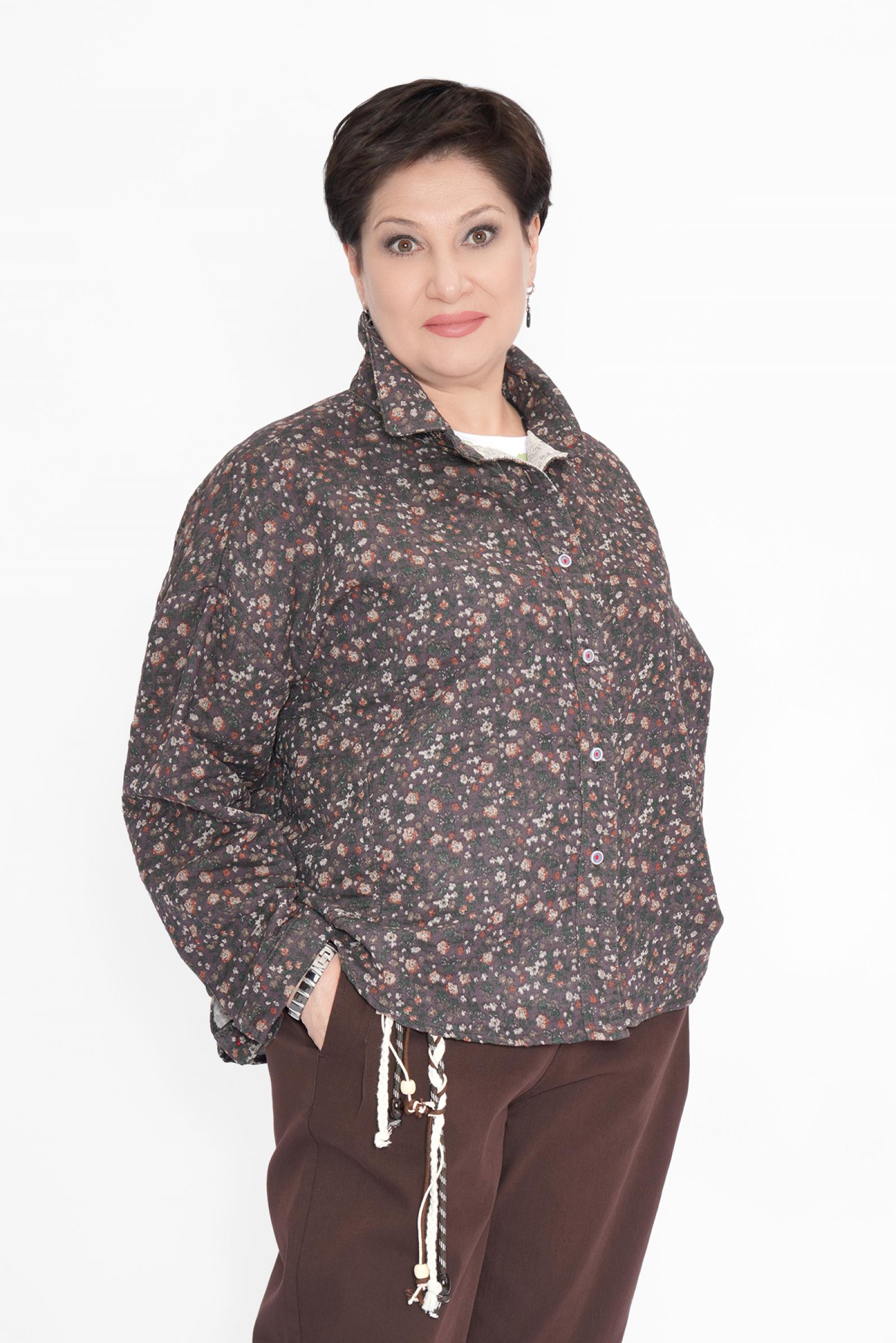 Рубашка в цветочек шоколад