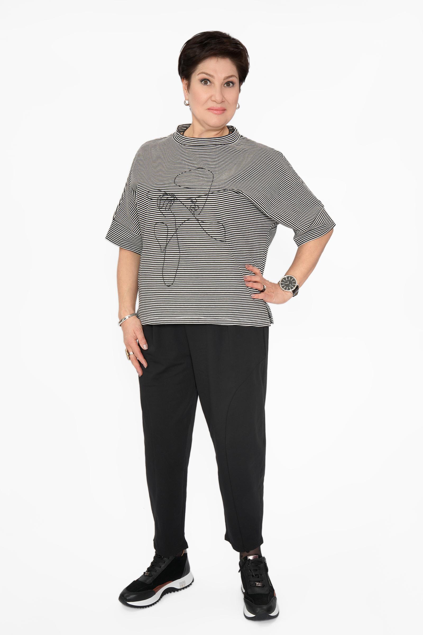 Шаровары тюльпаны черн.