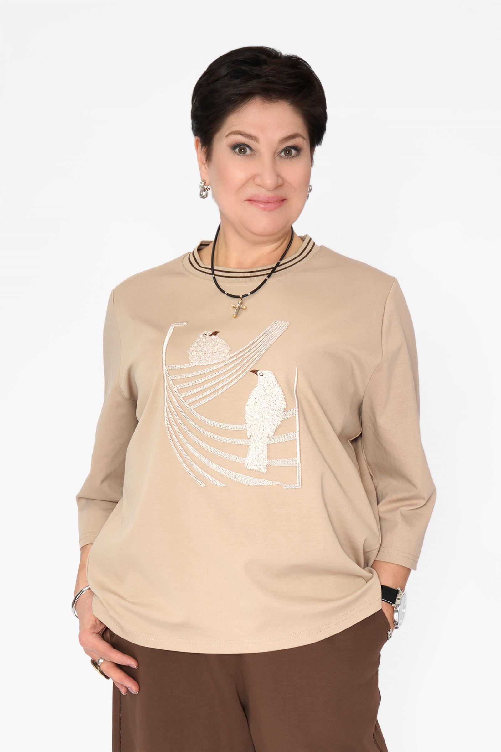 Свитшот бежевый птицы
