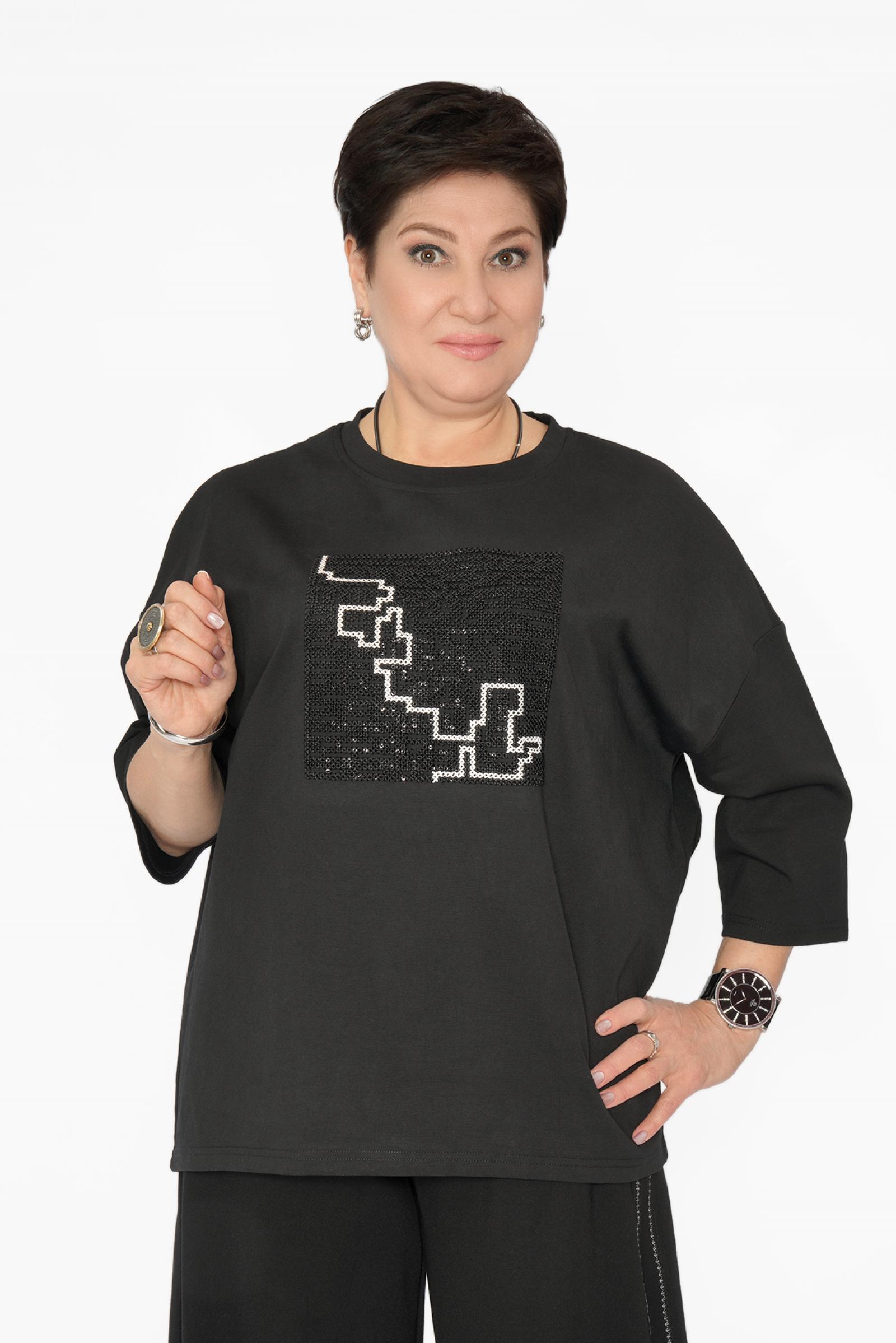 Свитшот ч/б вышивка крестик