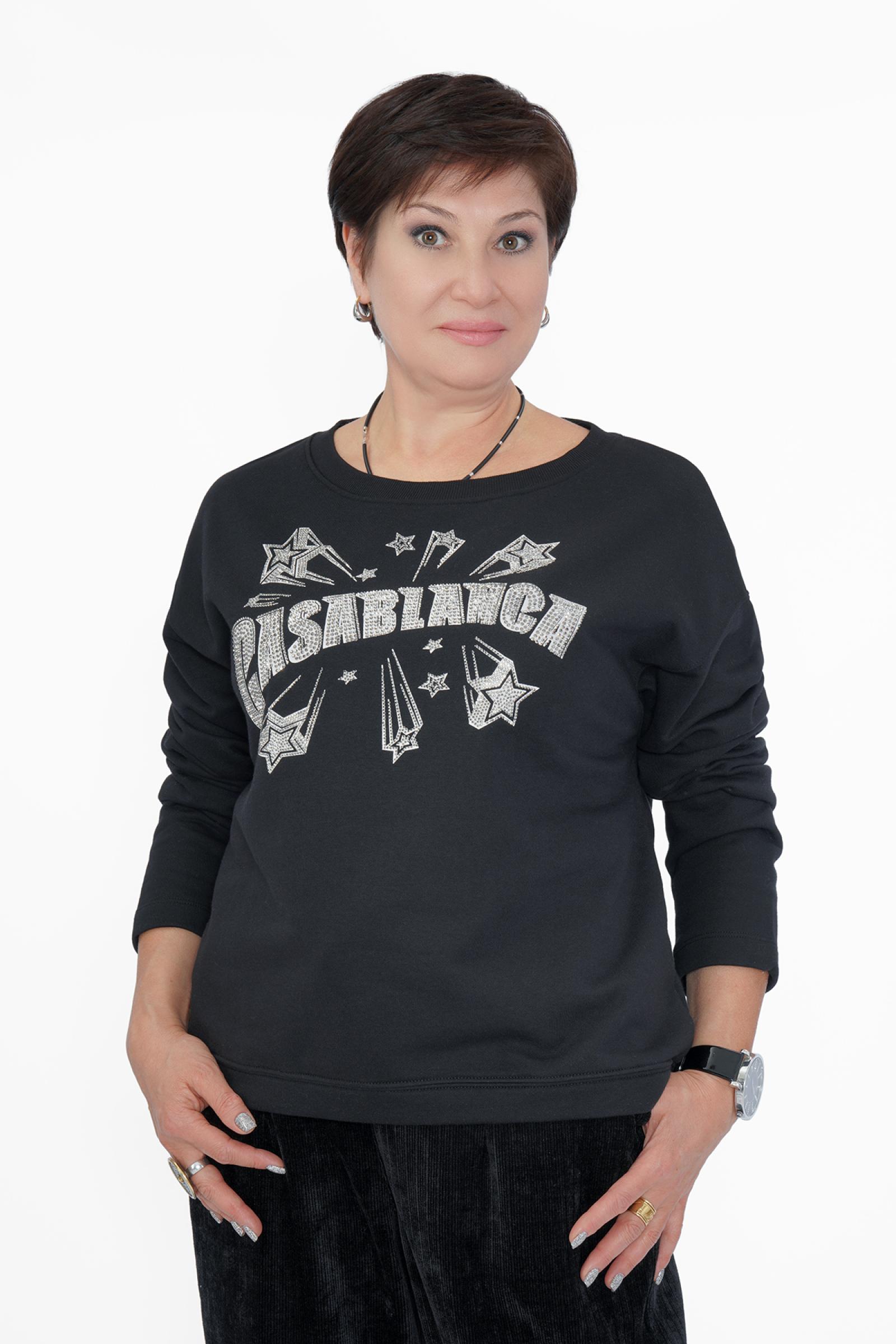 Свитшот черный стразы