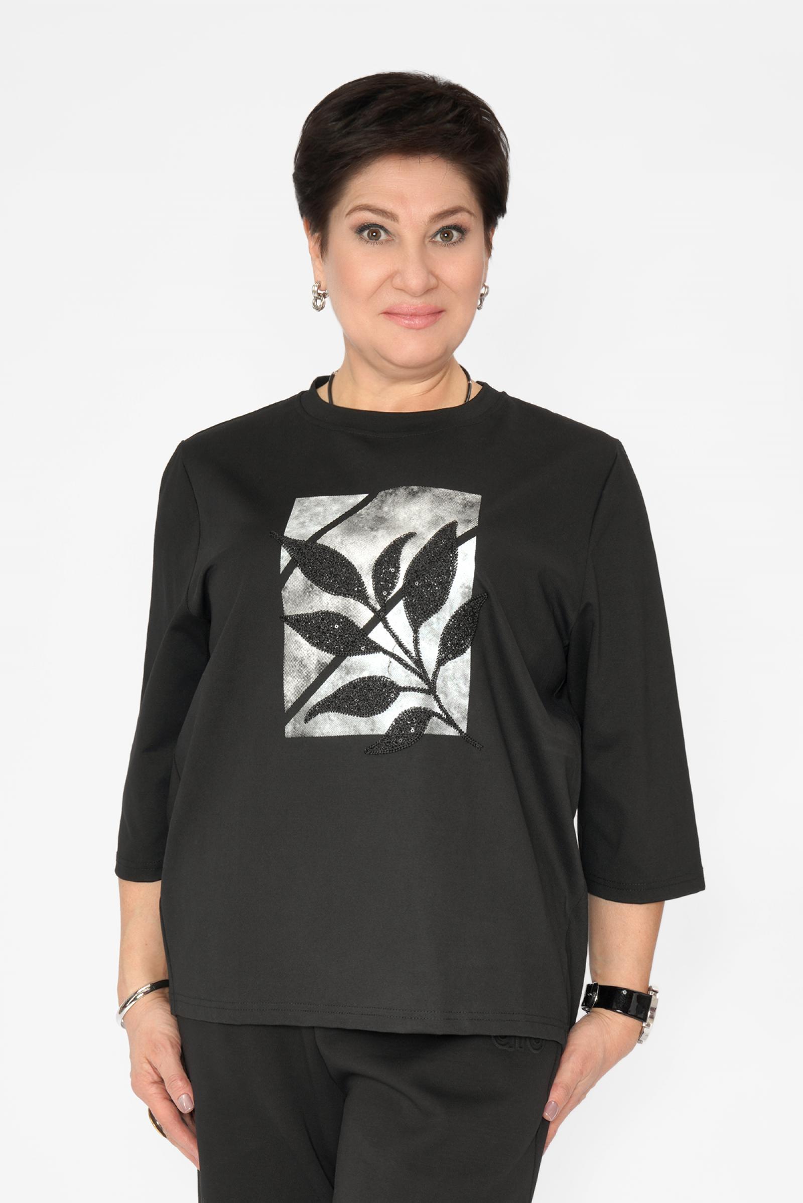 Свитшот черный ветка пайетки