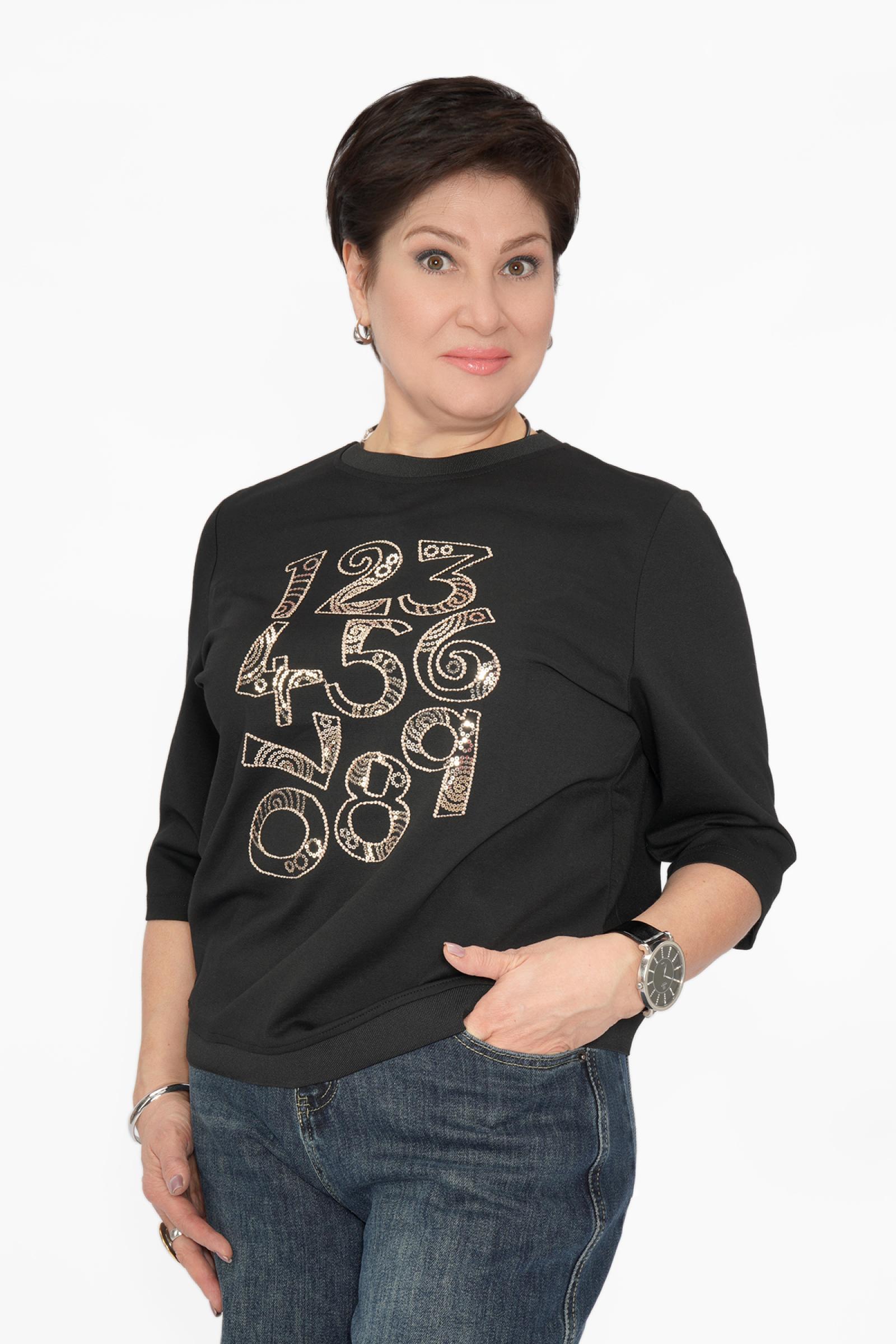 Свитшот цифры золото черн.