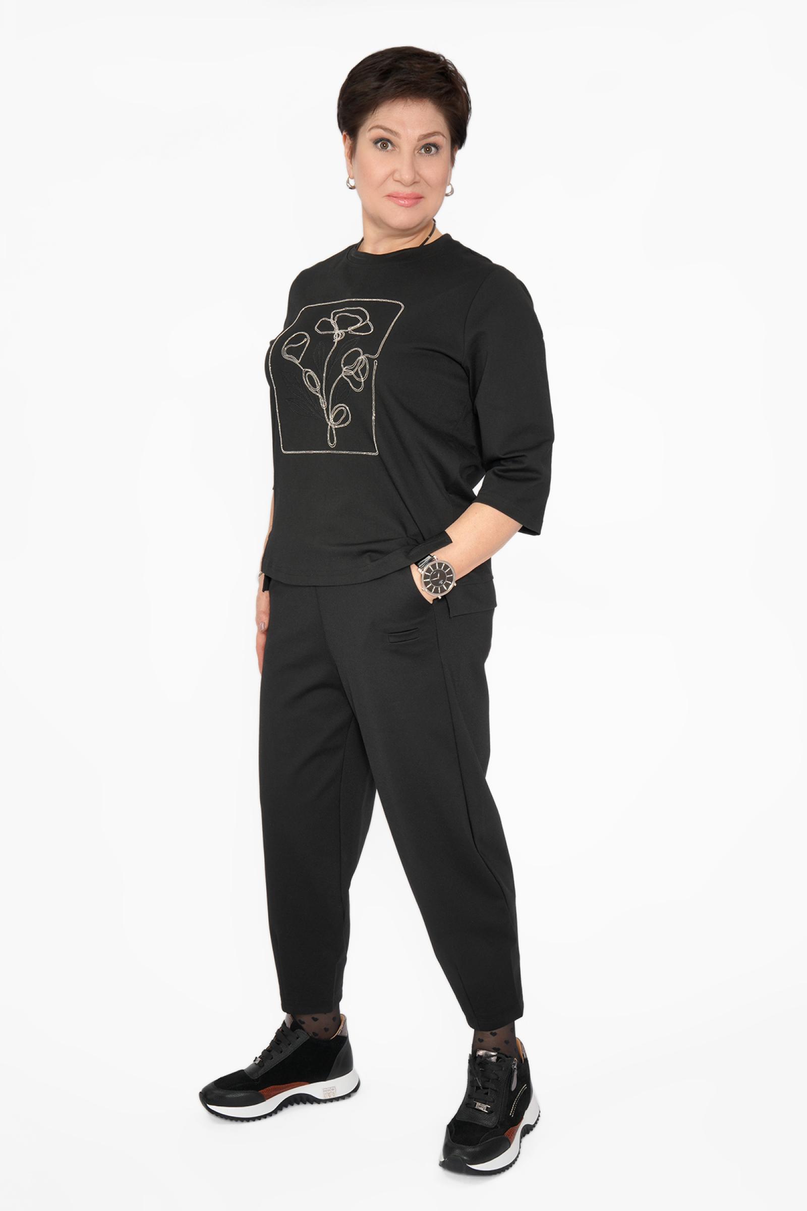 Свитшот цветок из цепи черн.