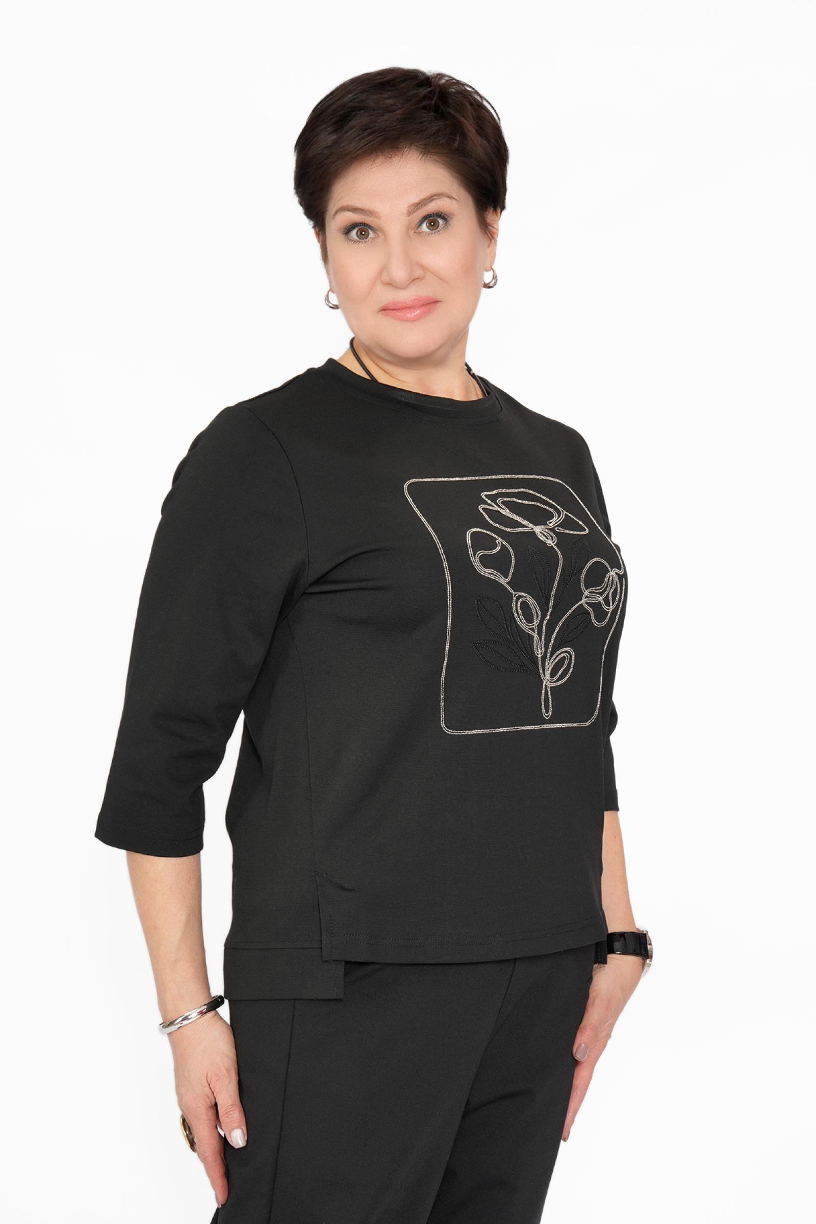 Свитшот цветок из цепи черн.