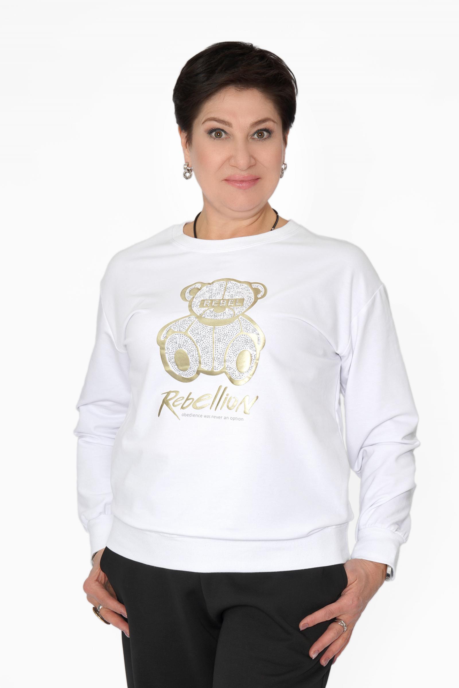 Свитшот мишка REBEL бел.