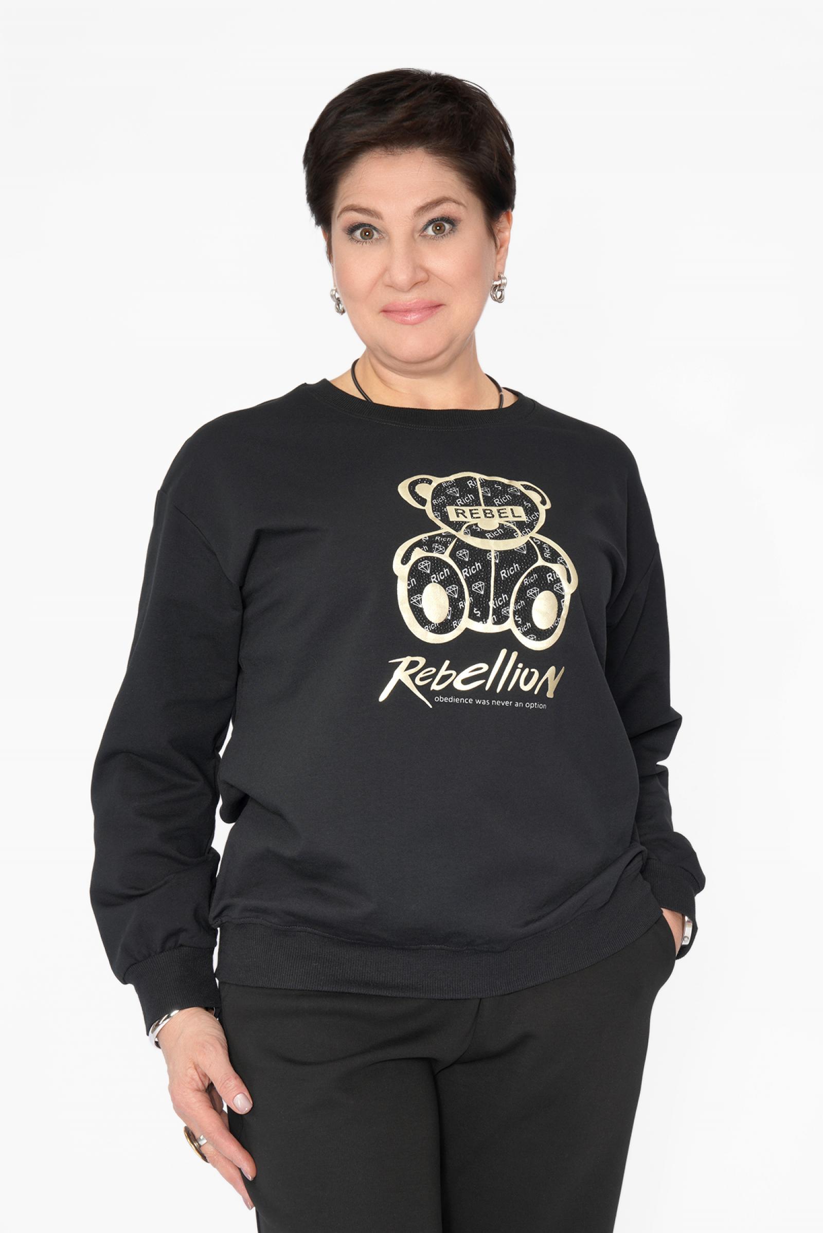 Свитшот мишка REBEL черн.