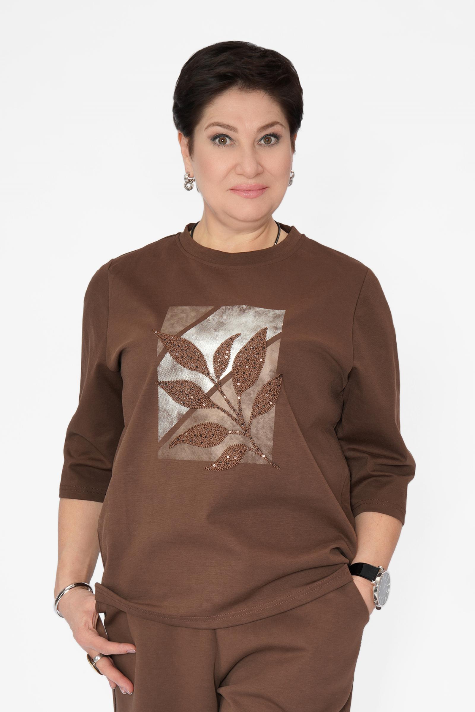 Свитшот шоколад ветка пайетки